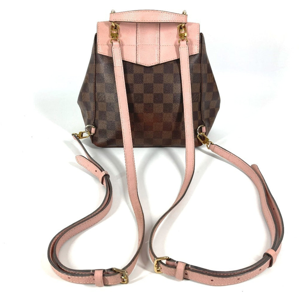 Louis Vuitton Brown Pink Damier Canvas Backpack Handbag