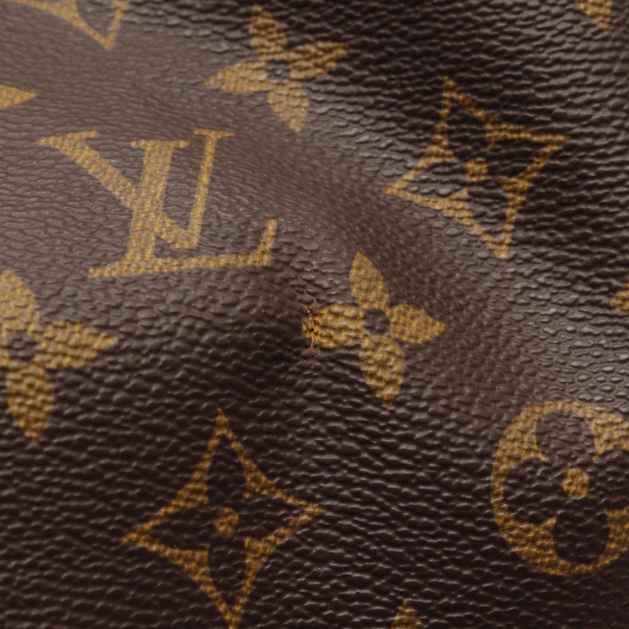 Louis Vuitton Brown Coated Canvas Leather Boston Bag Handbag