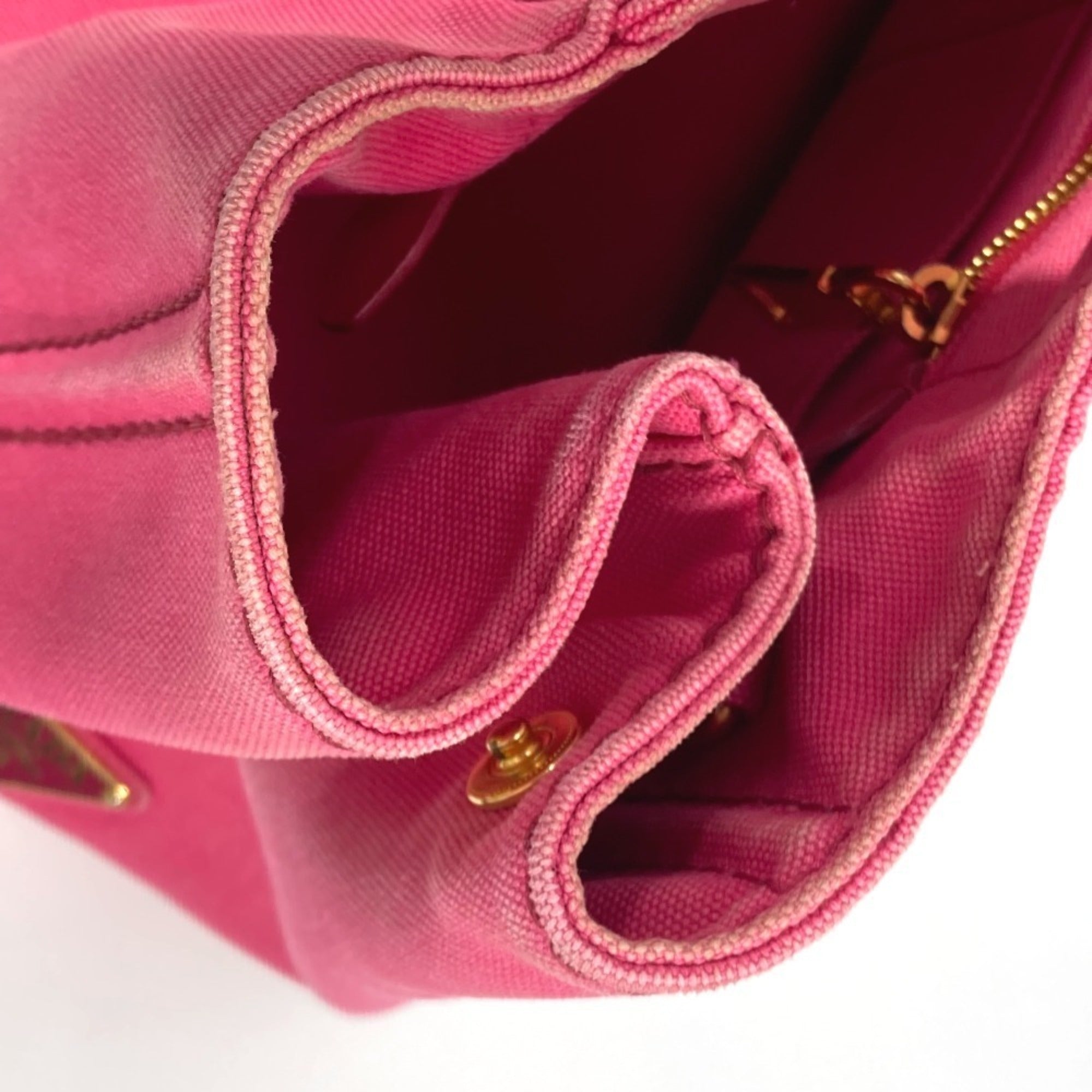 Prada Pink Canvas Handbag Tote Bag