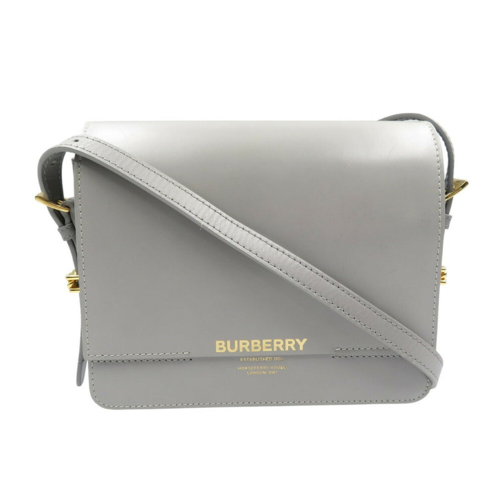 Burberry Gray Leather Shoulder Bag