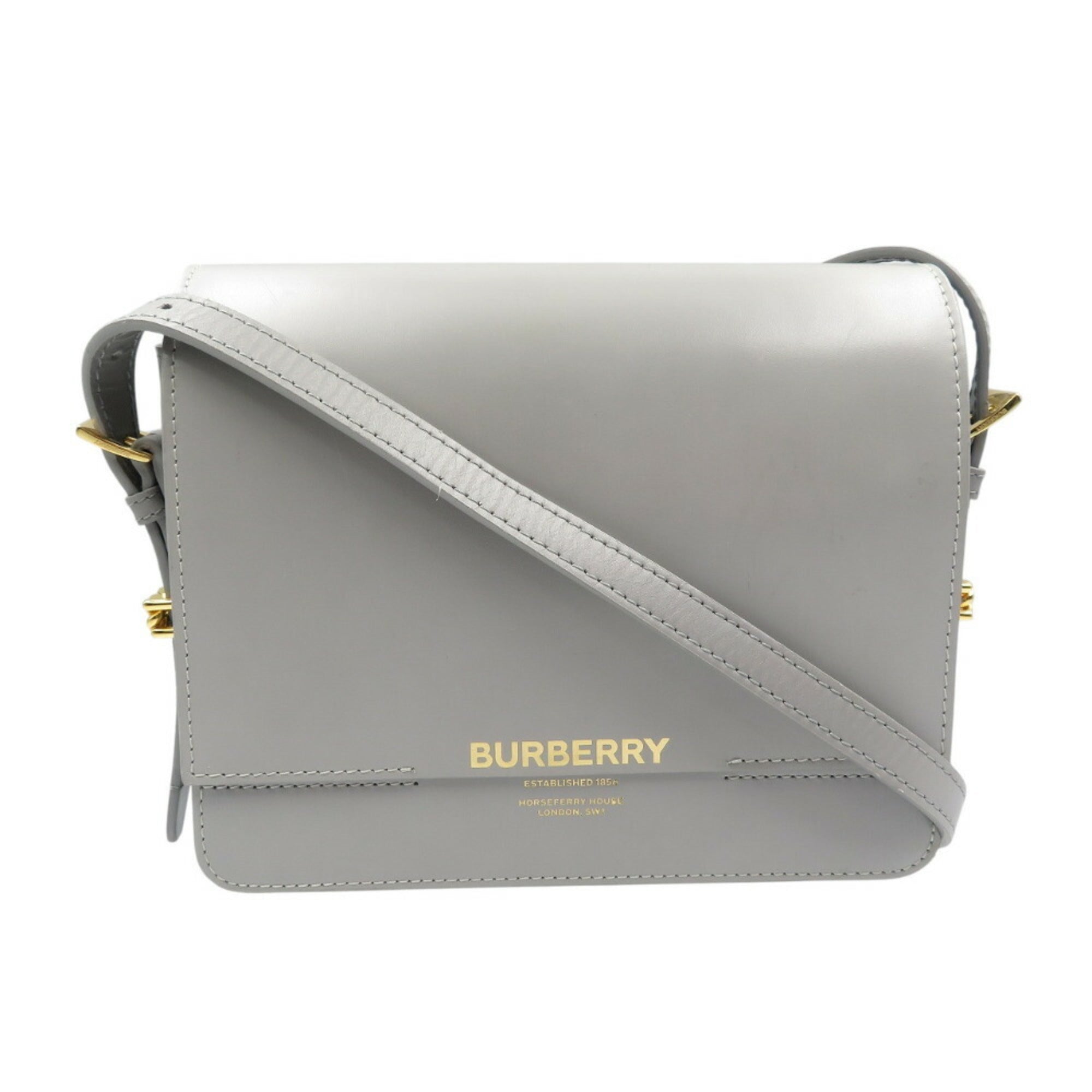 Burberry Gray Leather Shoulder Bag