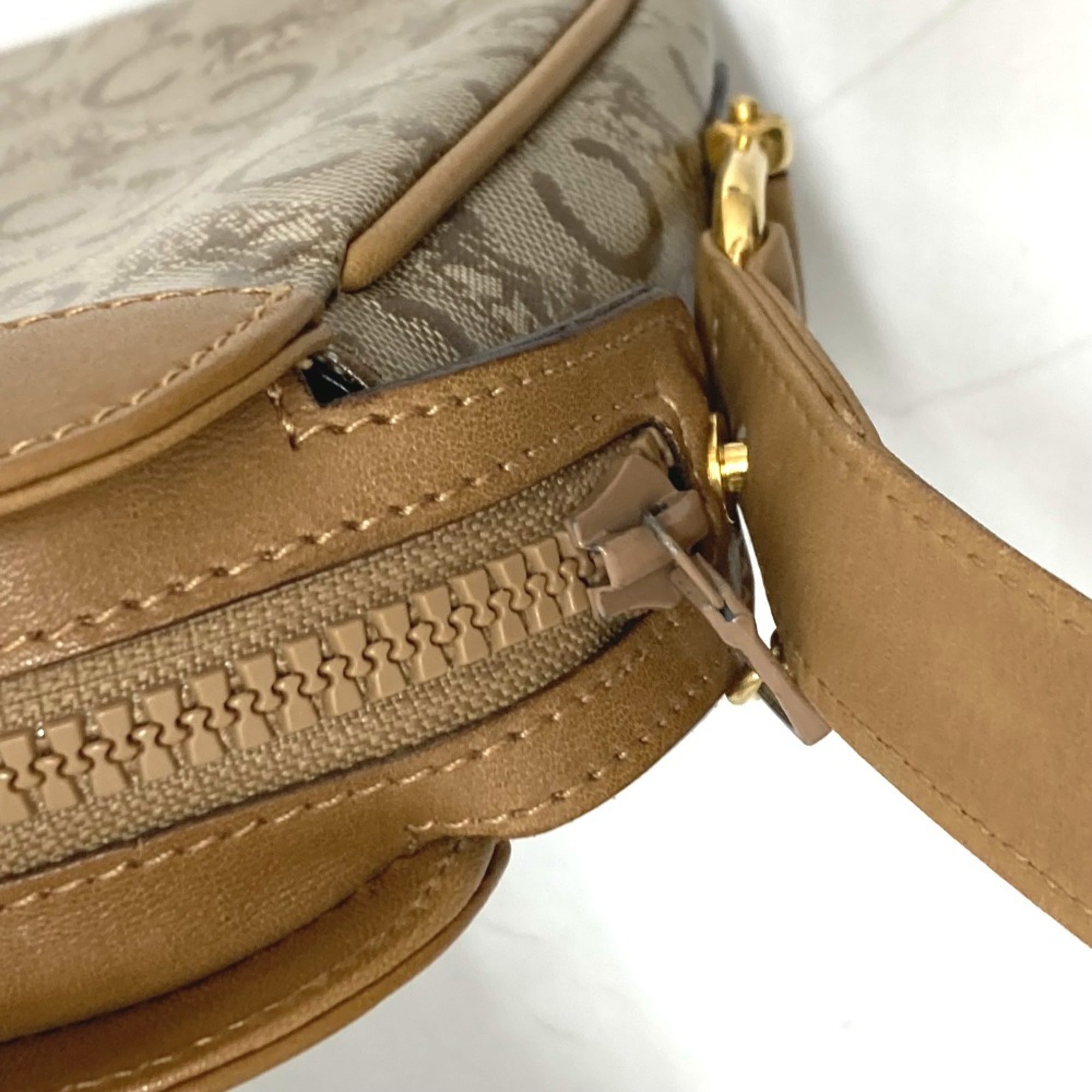 Celine Macadam Beige Pvc Leather Shoulder Bag