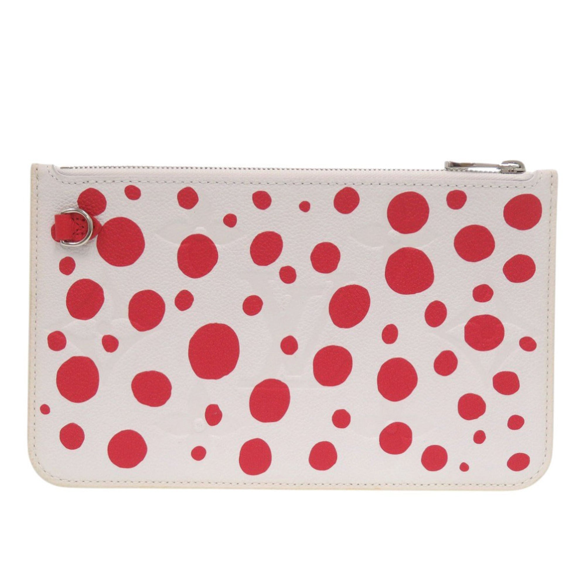 Louis Vuitton Red Color White Leather Pouch
