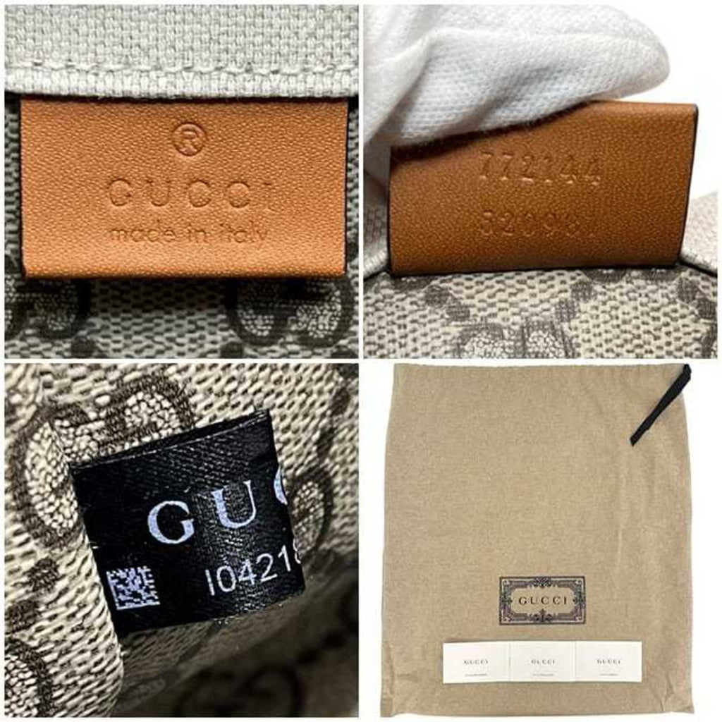 Gucci Beige Brown Camel Canvas Leather Handbag Shoulder Bag (Pre-Owned)