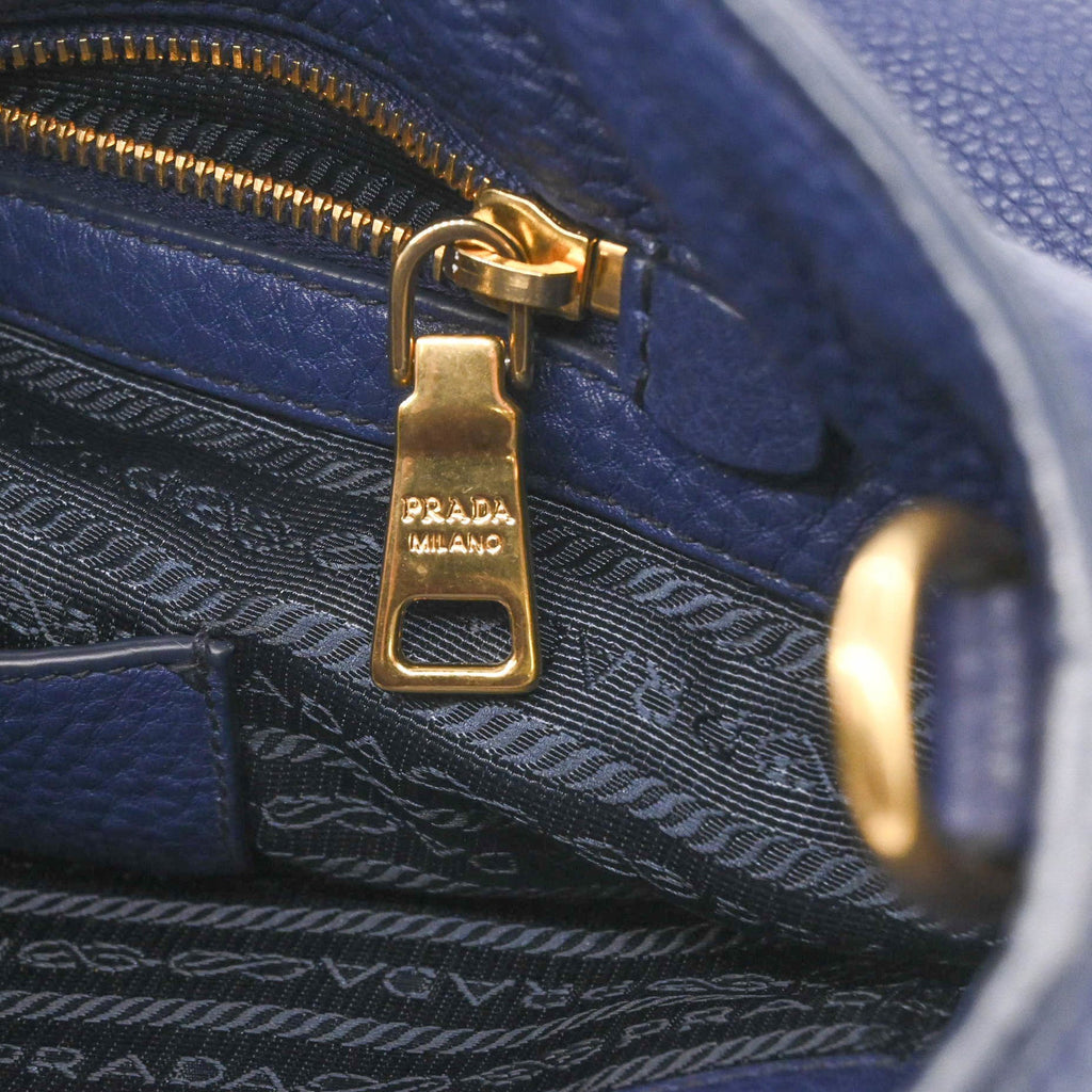 Prada Blue Leather Shoulder Bag Tote Bag