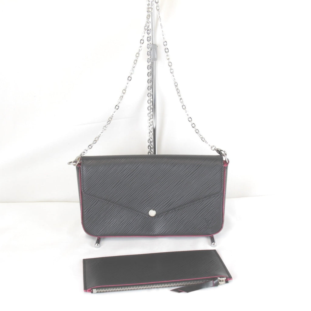 Louis Vuitton Black Pink Epi Leather Pochette Pouch