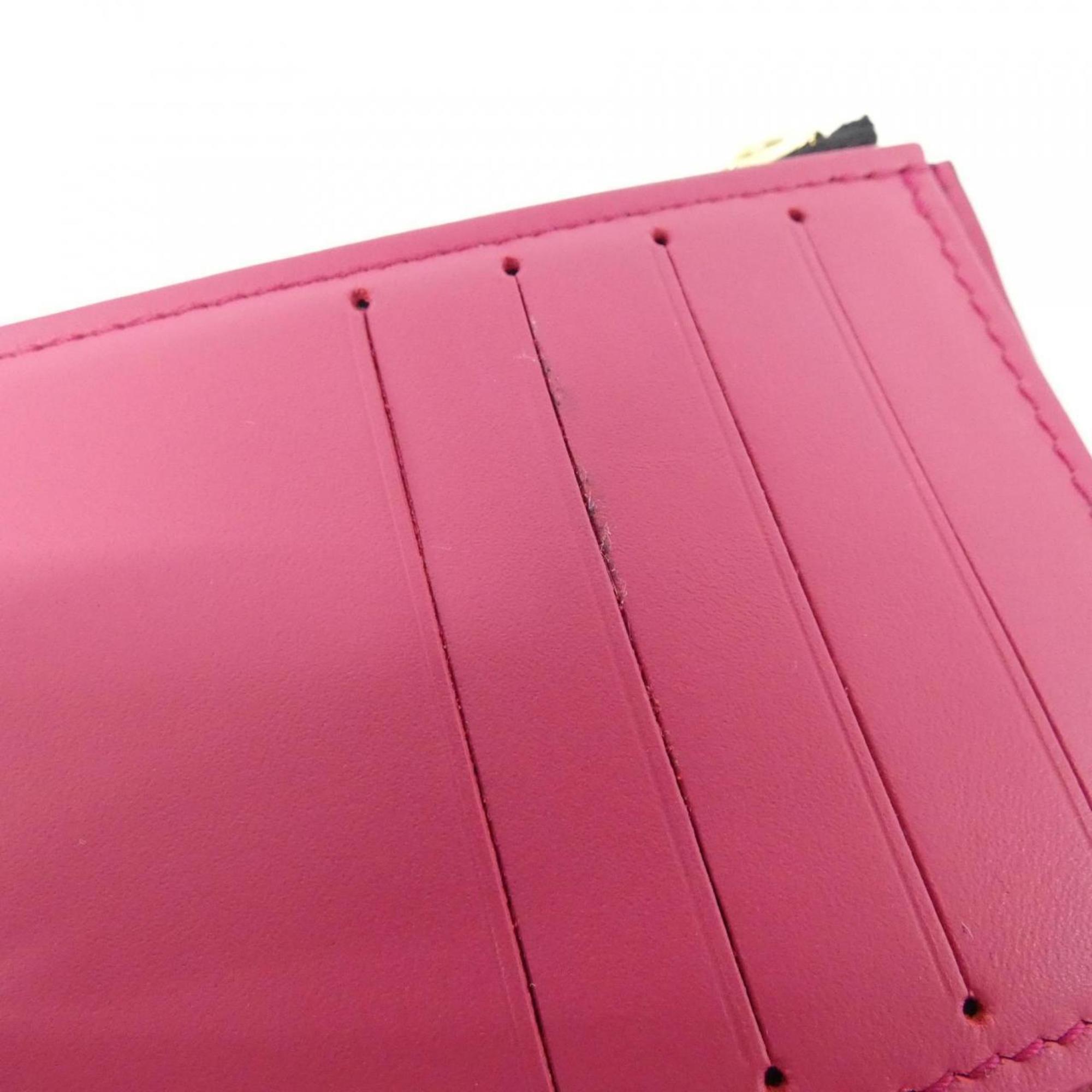 Louis Vuitton Gold Black Hot Pink Leather Wallet (Tri-Fold)