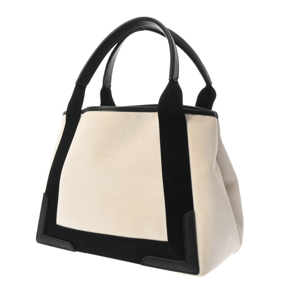 Balenciaga Black White Canvas Leather Handbag Pouch