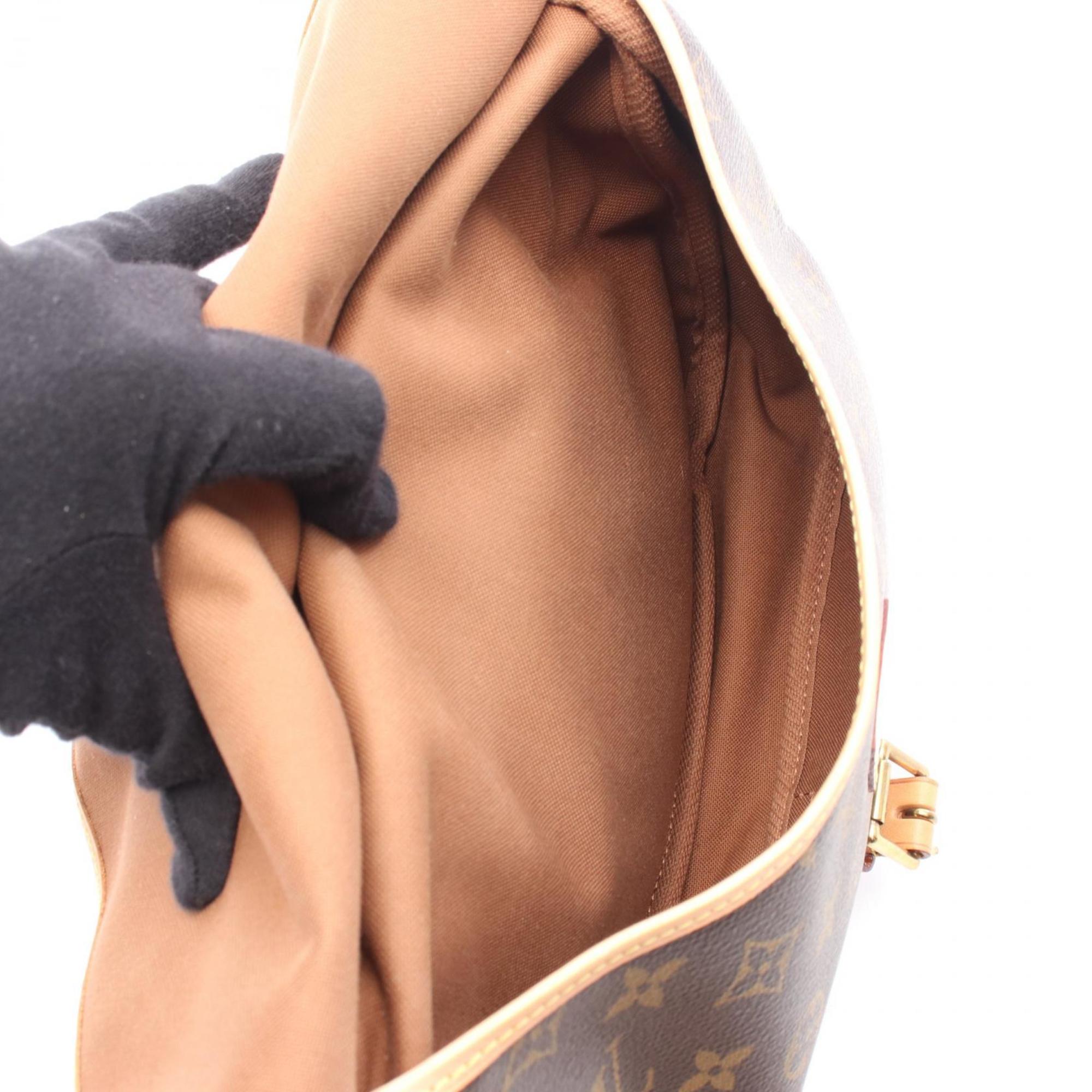Louis Vuitton Brown Coated Canvas Leather Shoulder Bag