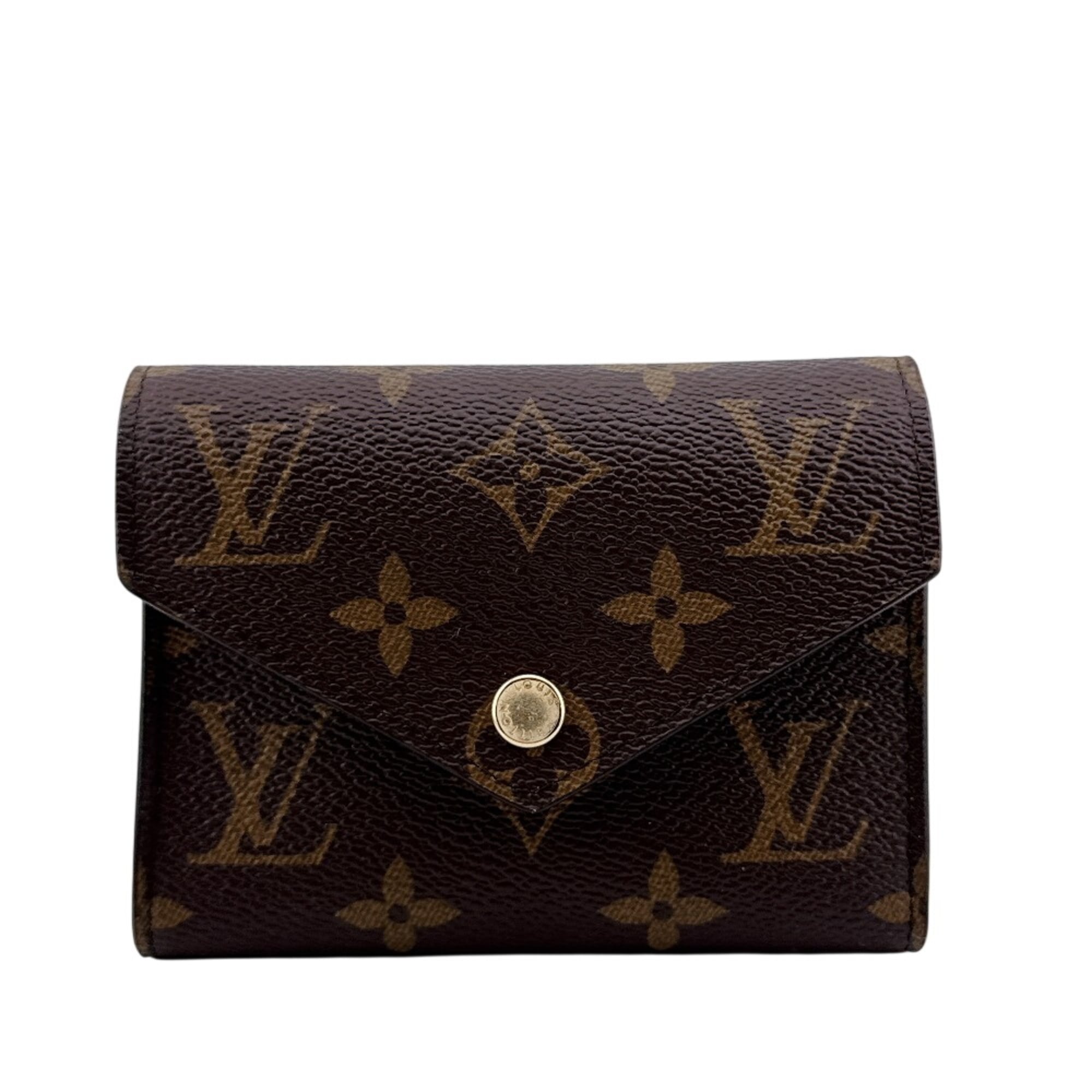 Louis Vuitton Monogram Brown Leather Wallet (Tri-Fold)