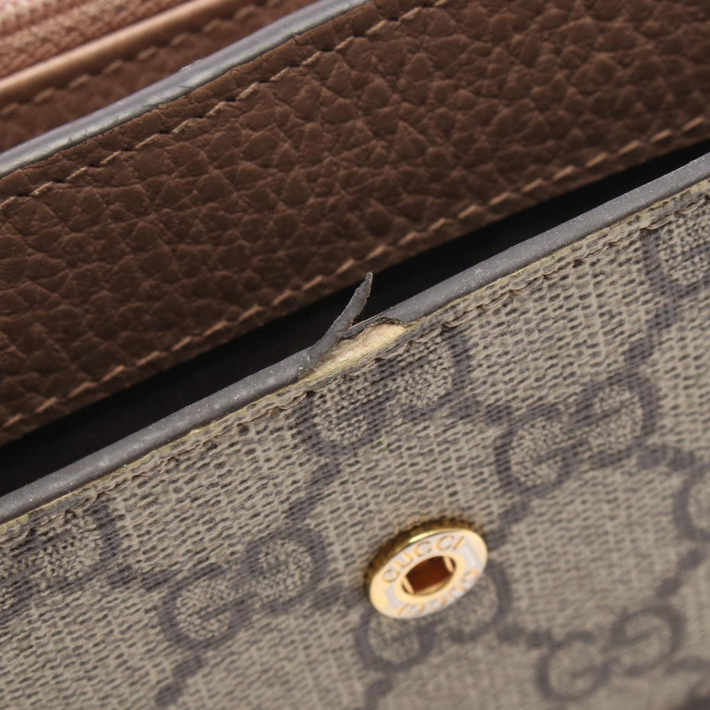 Gucci Beige Brown Pink Leather Pvc Long Wallet (Bi-Fold) (Pre-Owned)