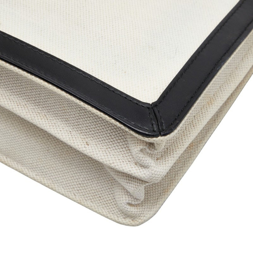Balenciaga Black White Canvas Leather Shoulder