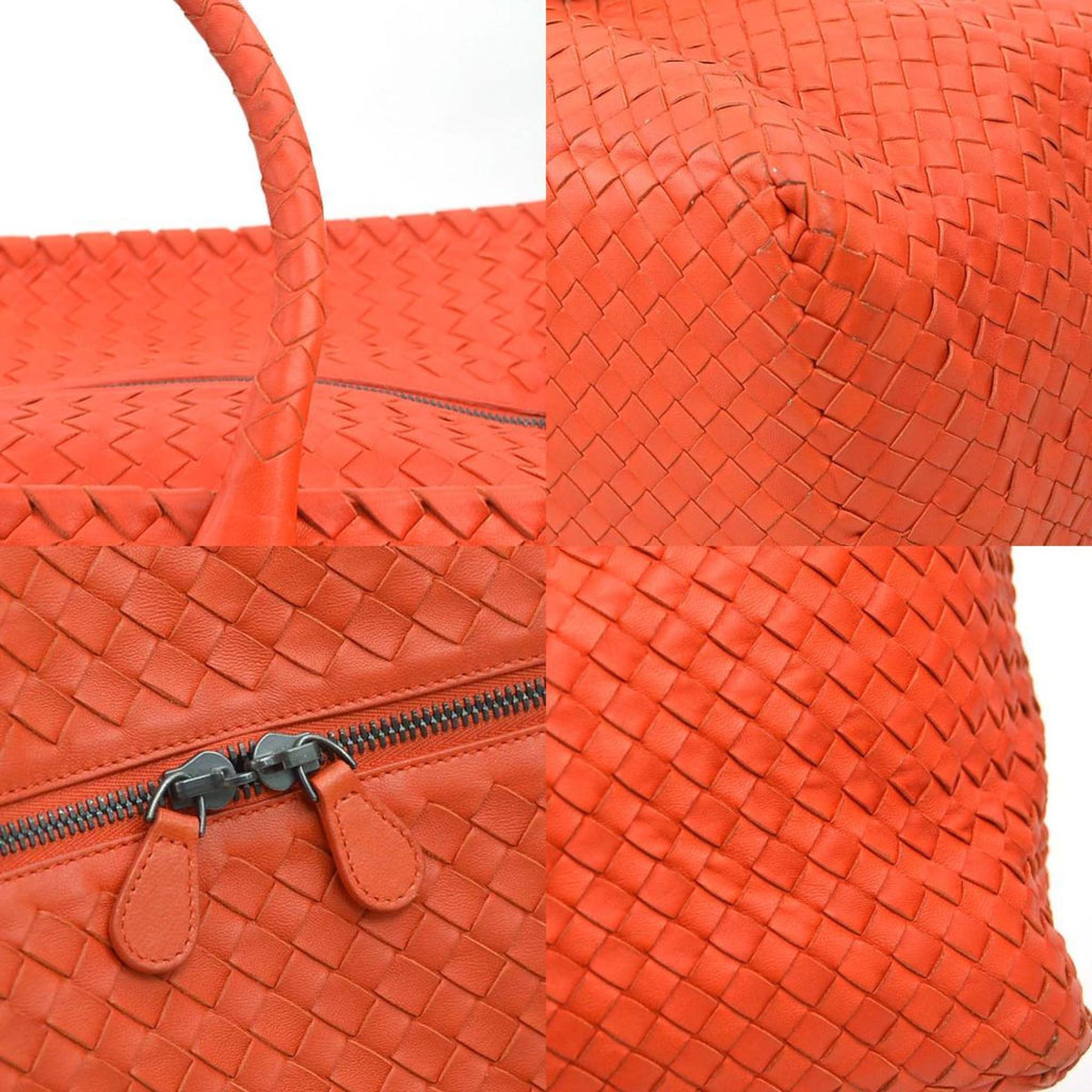 Bottega Veneta Orange Red Leather Handbag