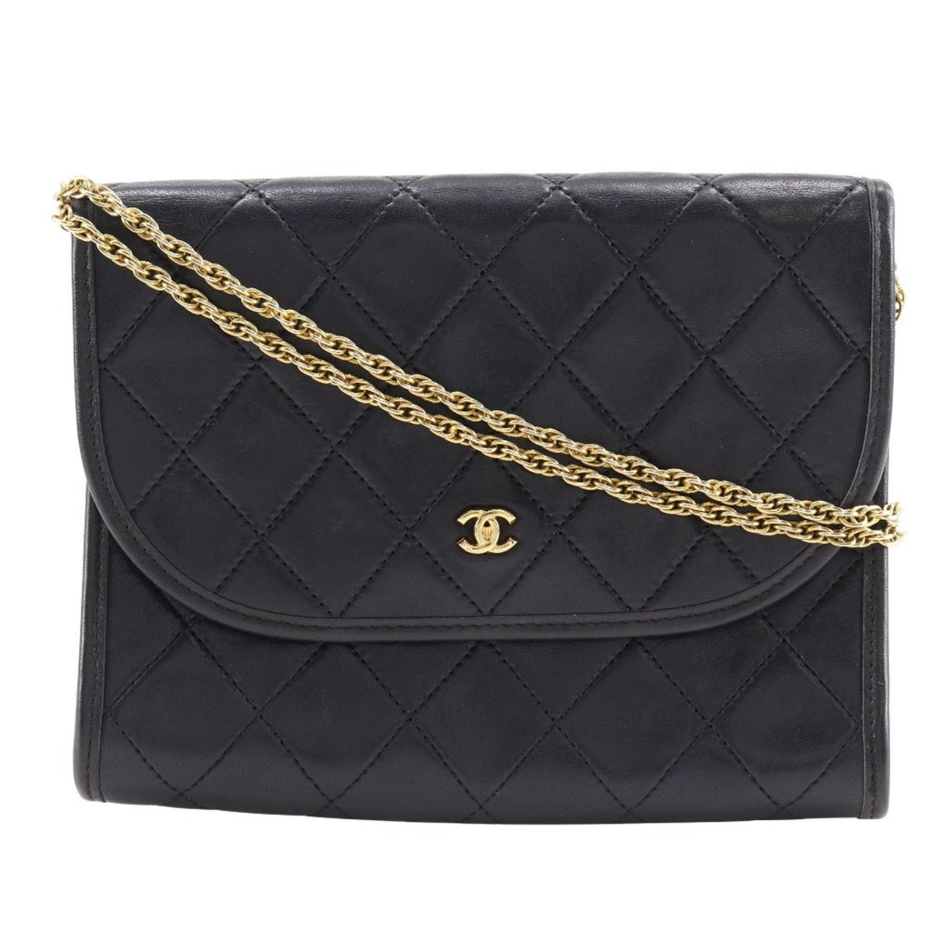 Chanel Black Leather Pochette Shoulder Bag