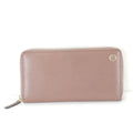 Gucci Gucci Interlocking Gray Beige Pink Leather Long Wallet (Bi-Fold) (Pre-Owned)