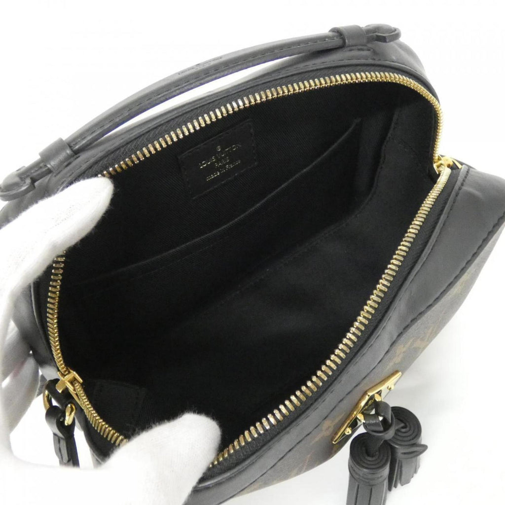 Louis Vuitton Black Marron Coated Canvas Leather Shoulder Bag