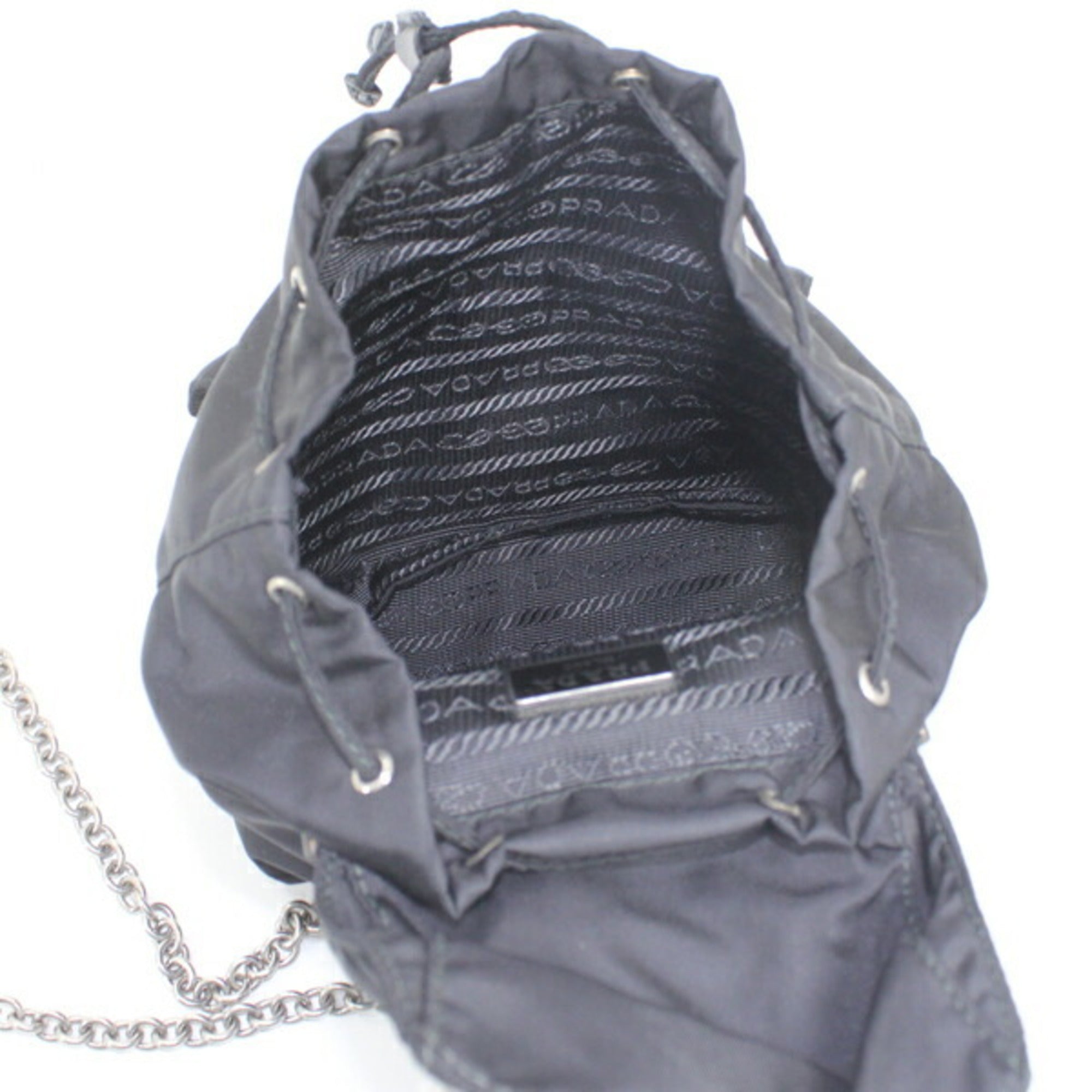 Prada Black Nero Nylon Leather Shoulder Bag