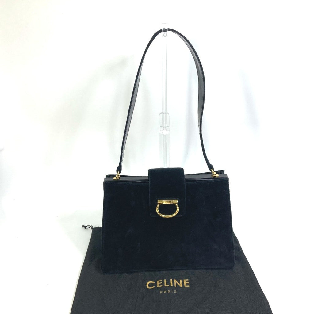 Celine Black Leather Shoulder Bag
