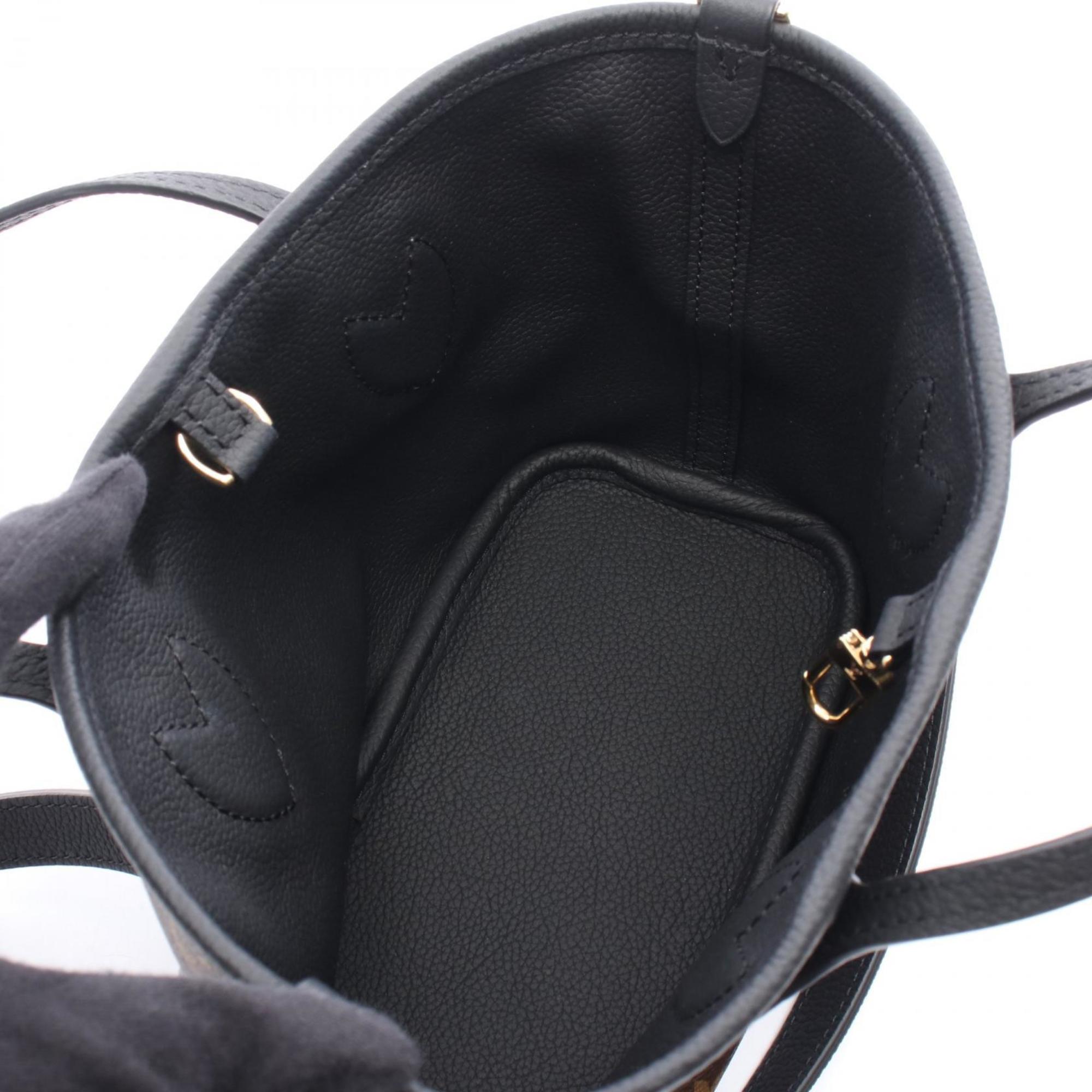 Louis Vuitton Black Brown Noir Coated Canvas Leather Tote Bag