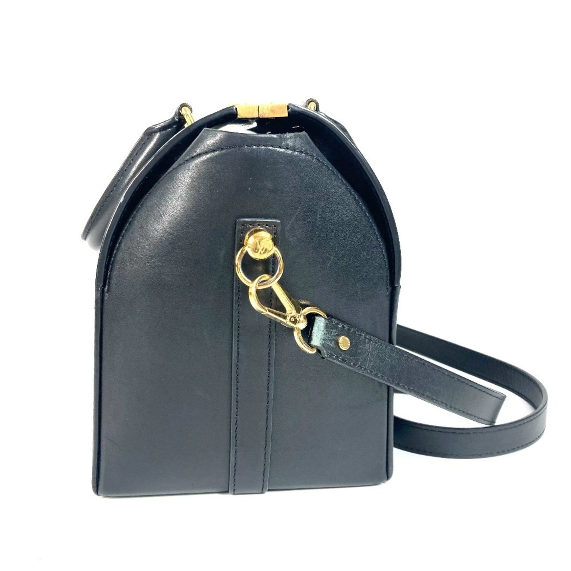 Louis Vuitton Black Leather Handbag Shoulder Bag