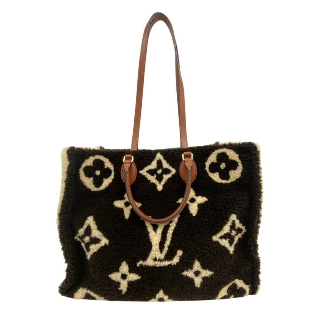 Louis Vuitton Brown Ivory Leather Handbag