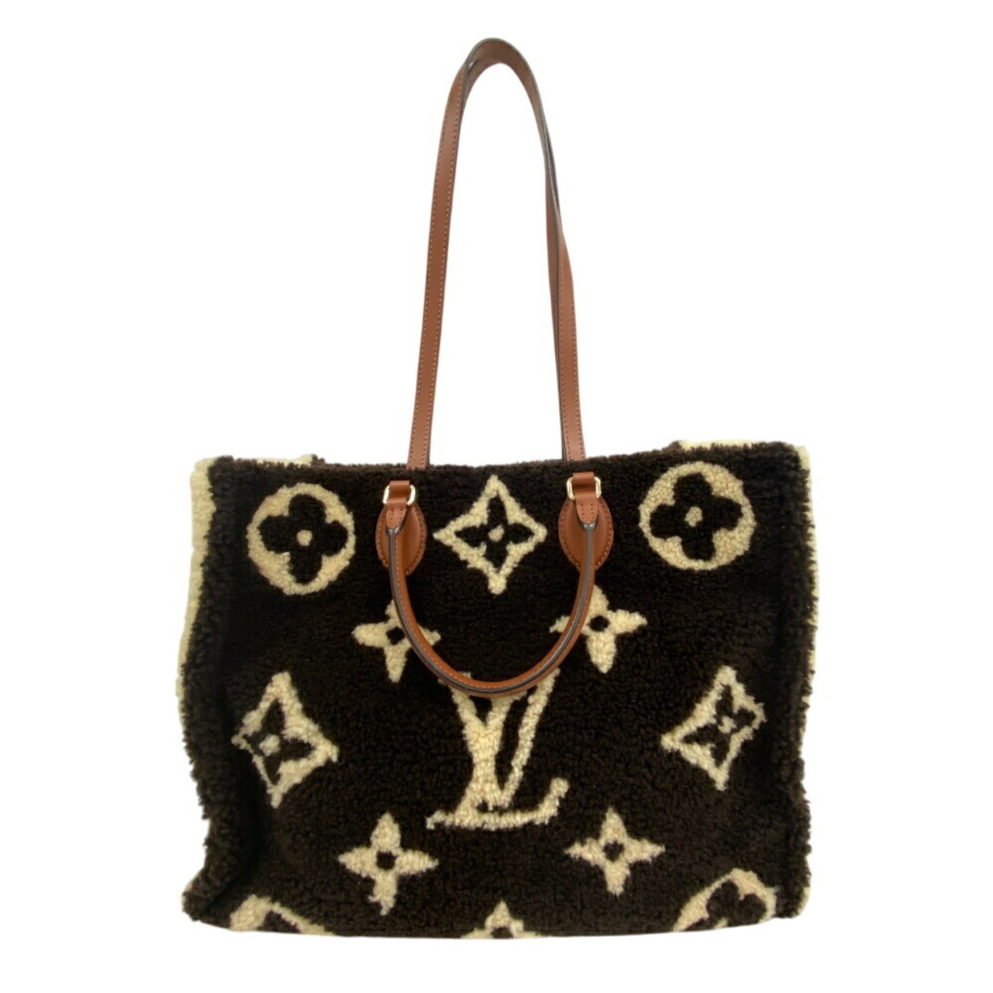 Louis Vuitton Brown Ivory Leather Handbag