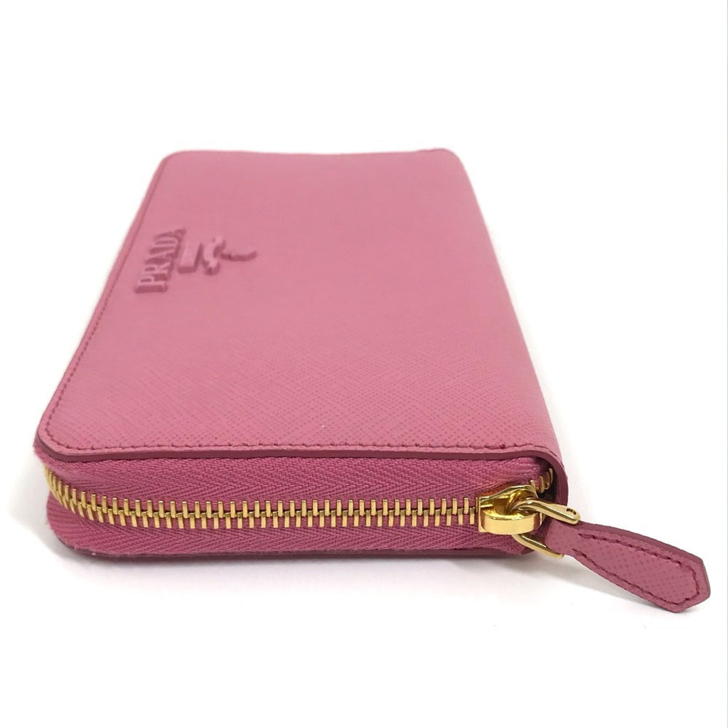 Prada Saffiano Begonia Pink Leather Long Wallet (Bi-Fold)