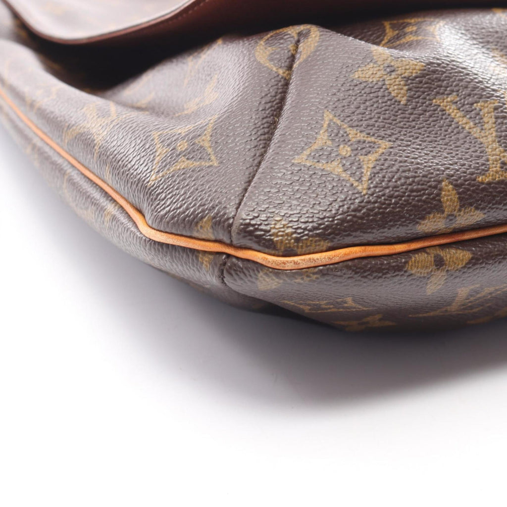 Louis Vuitton Brown Coated Canvas Leather Handbag Shoulder Bag