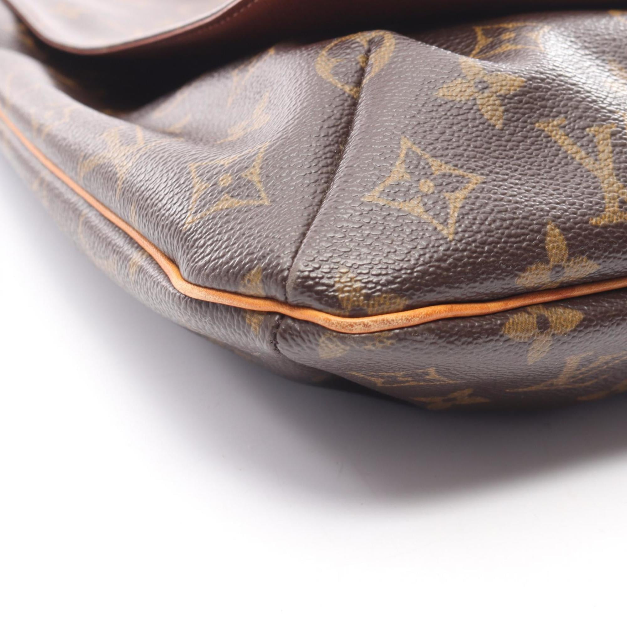 Louis Vuitton Brown Coated Canvas Leather Handbag Shoulder Bag