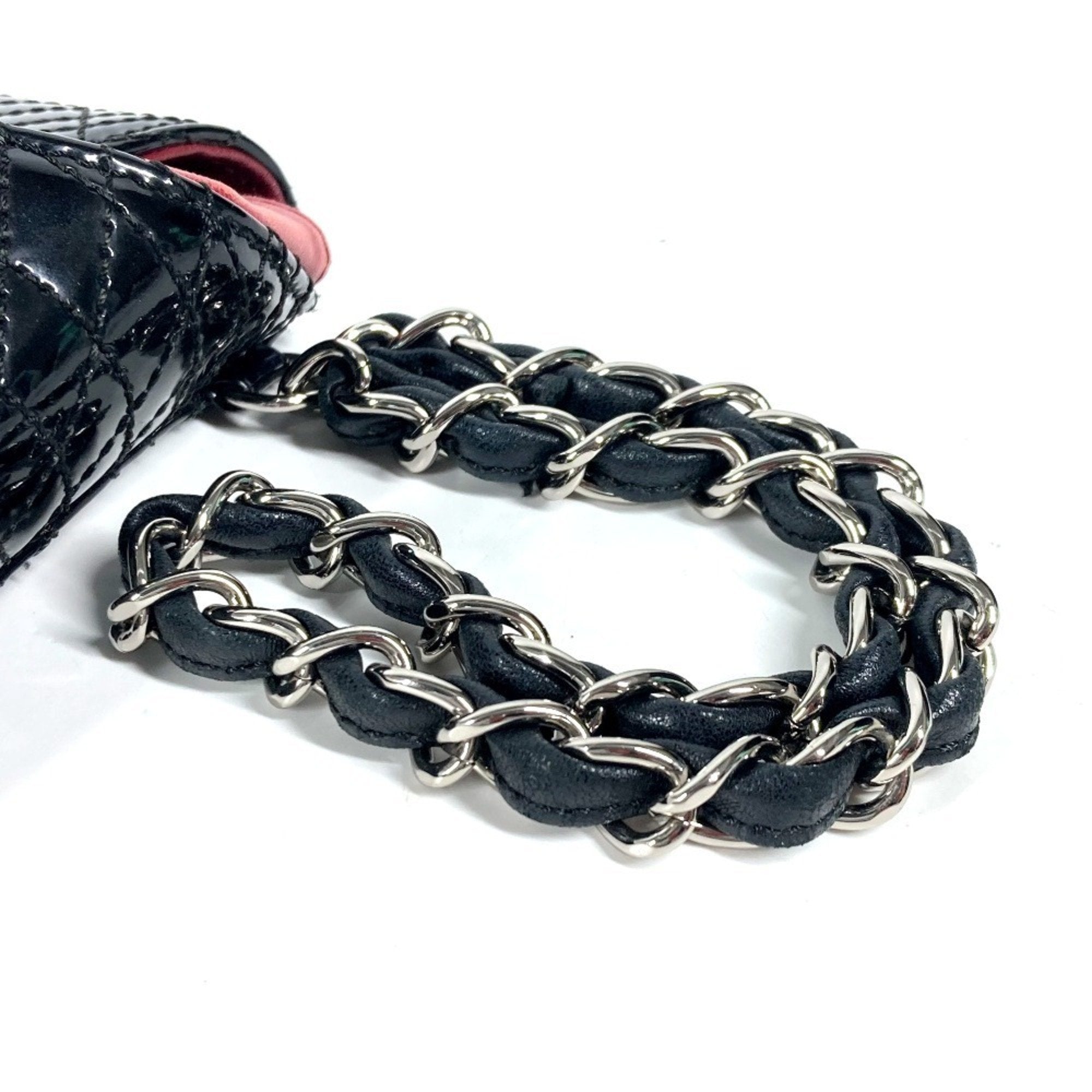 Chanel Black Patent Leather Clutch Bag Pouch