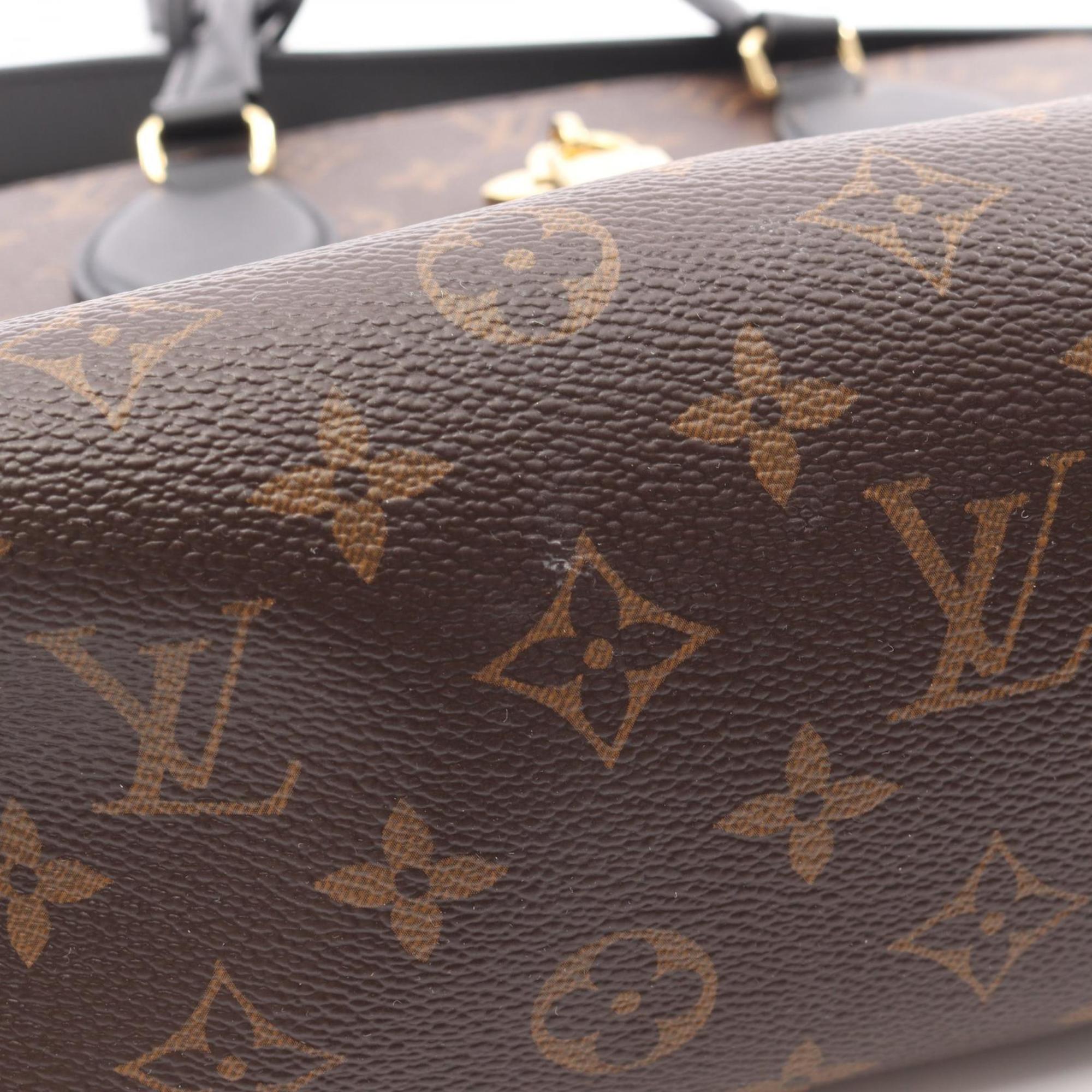 Louis Vuitton Black Brown Noir Pvc Coated Canvas Leather Tote Bag