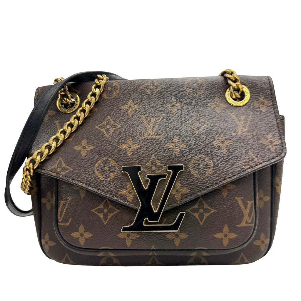 Louis Vuitton Monogram Black Brown Monogram Leather Shoulder Bag