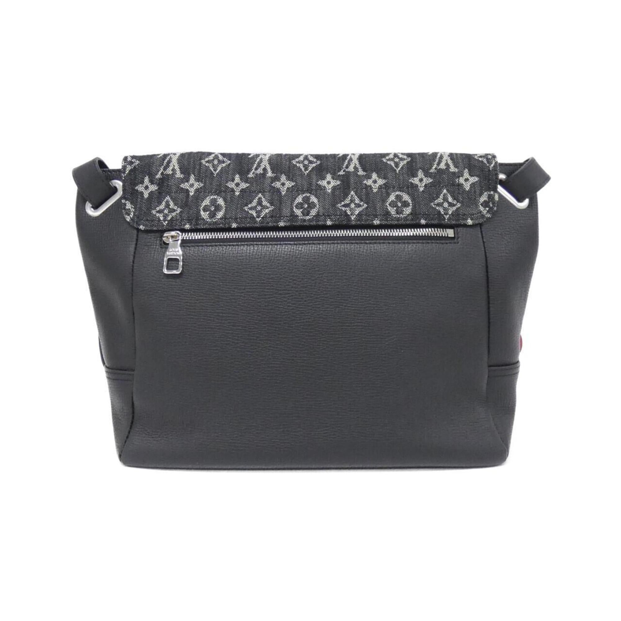 Louis Vuitton Black Denim Leather Shoulder Bag