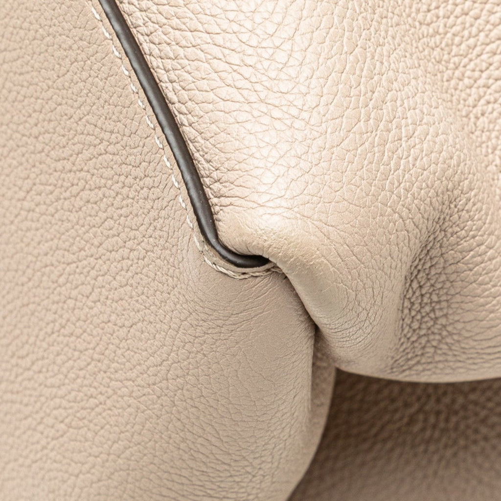 Louis Vuitton Beige Grayish Leather Shoulder Bag Tote Bag