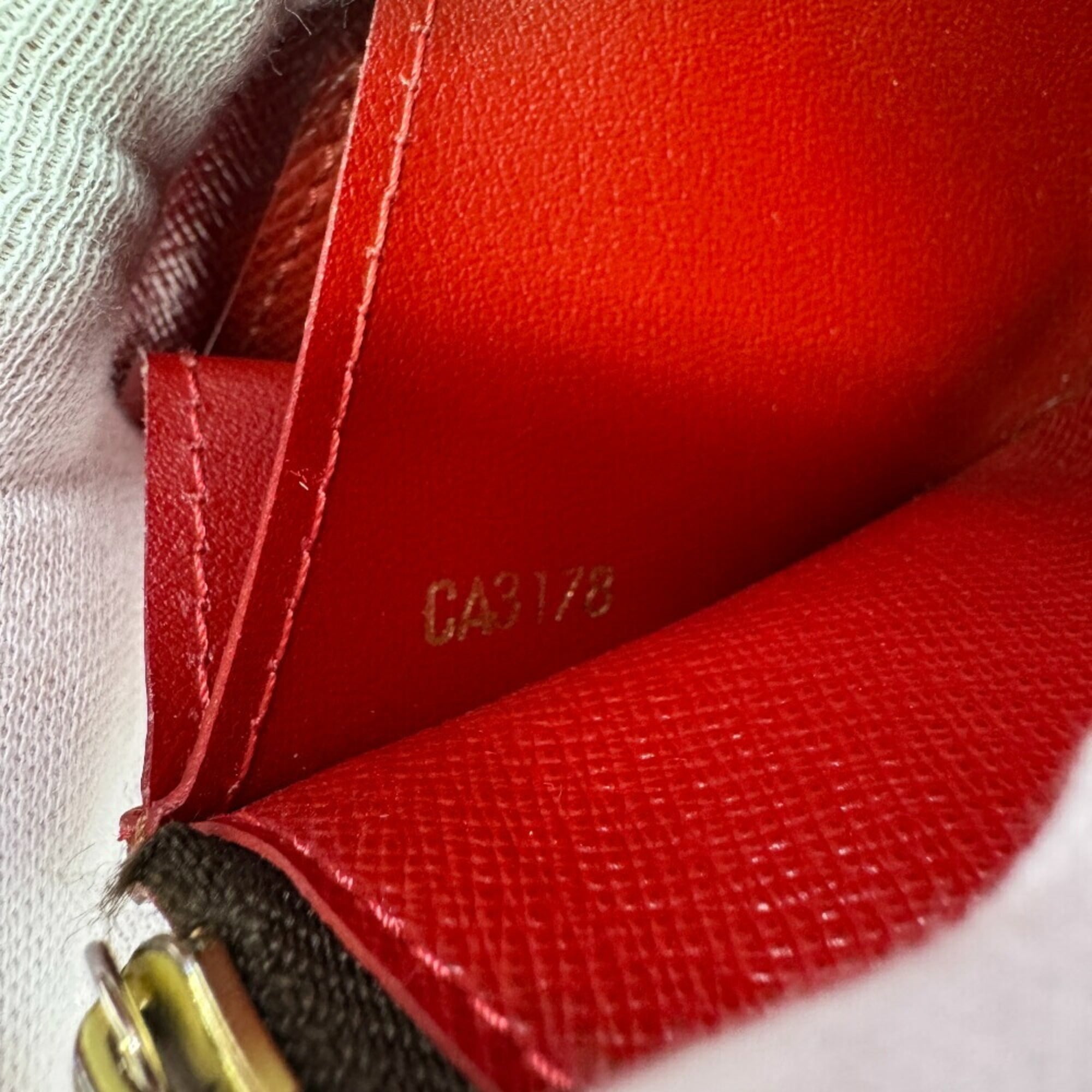 Louis Vuitton Brown Red Color Leather Coin Purse/Coin Case