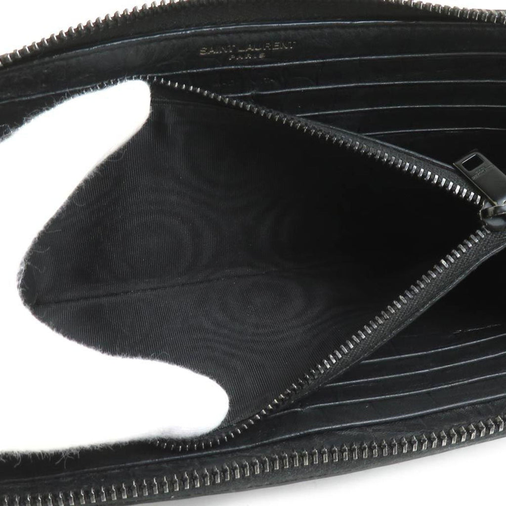 Saint Laurent Black Leather Long Wallet (Bi-Fold) (Pre-Owned)