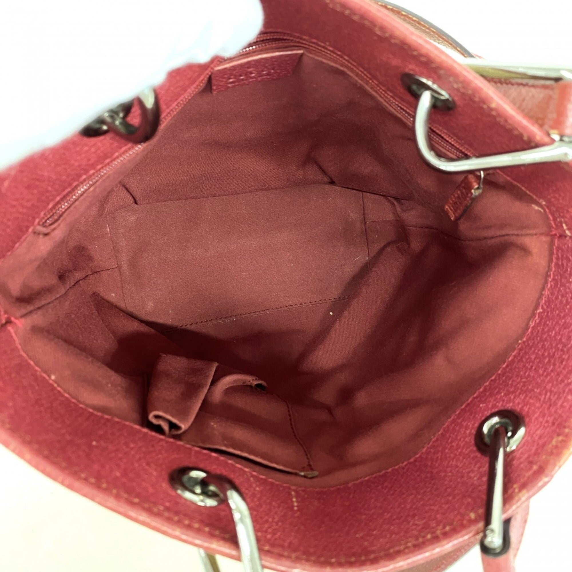 Gucci Beige Bordeaux Canvas Tote Bag (Pre-Owned)