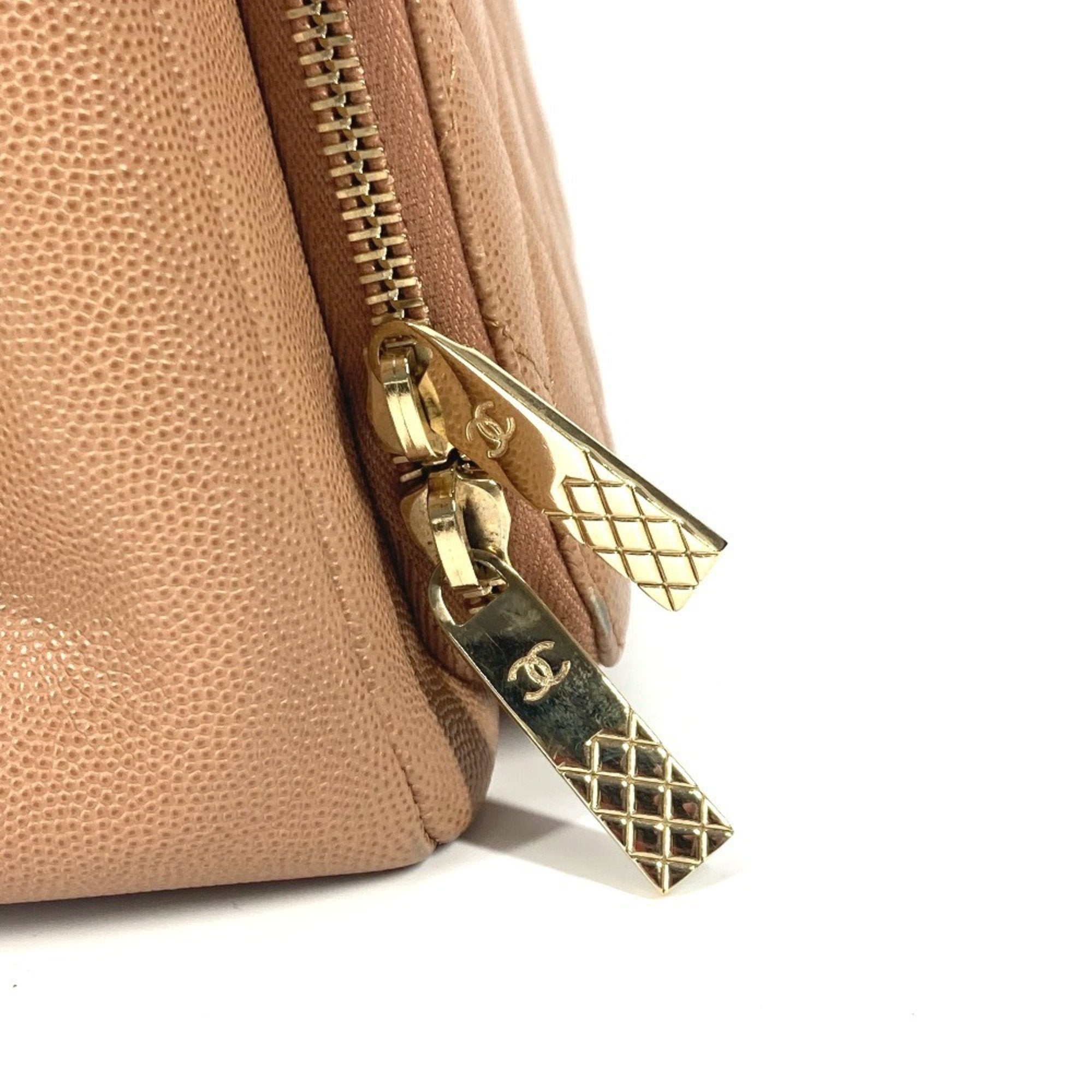 Chanel Beige Grained Calfskin Shoulder Bag Tote Bag