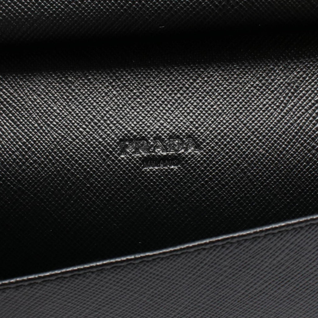 Prada Black Leather Long Wallet (Bi-Fold)
