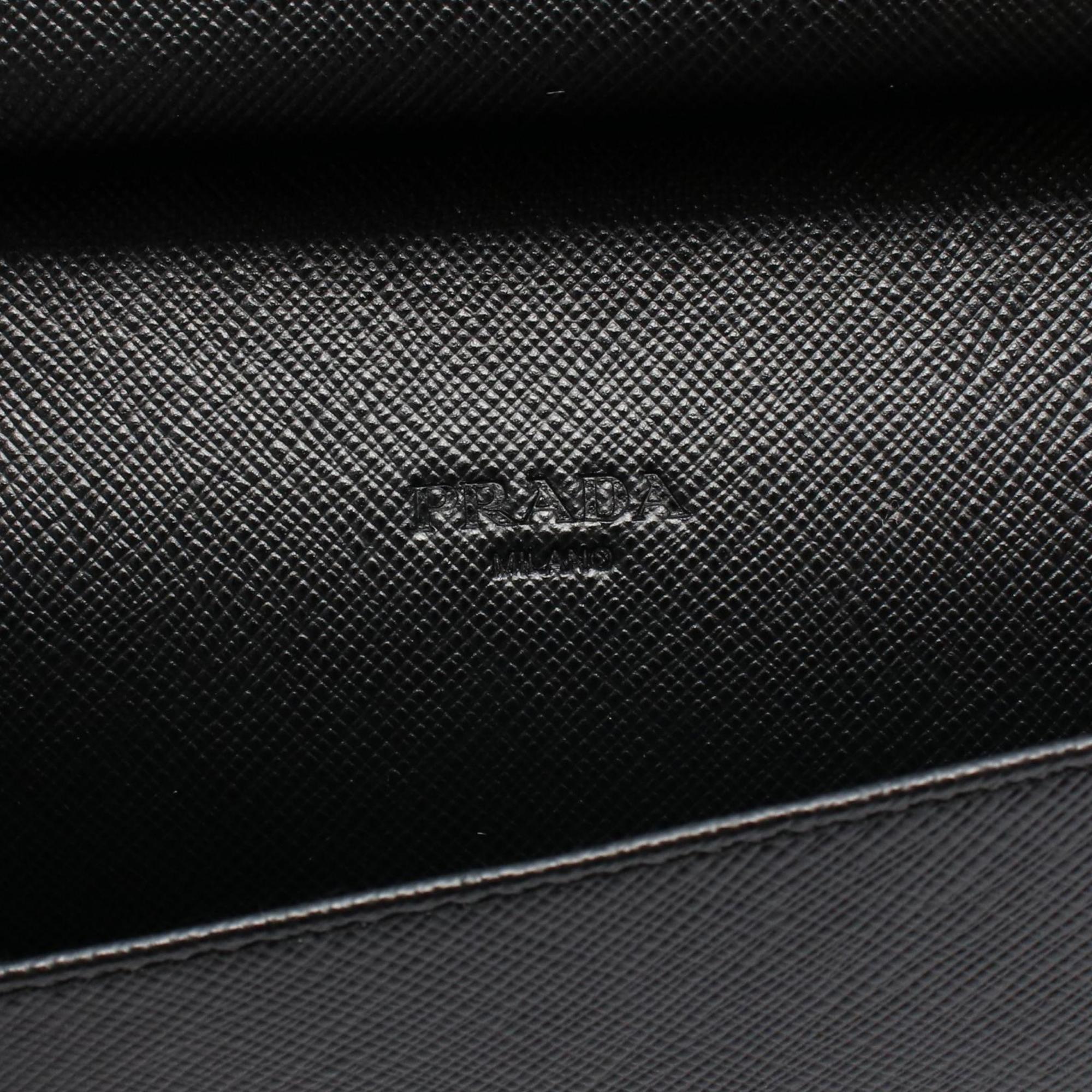 Prada Black Leather Long Wallet (Bi-Fold)
