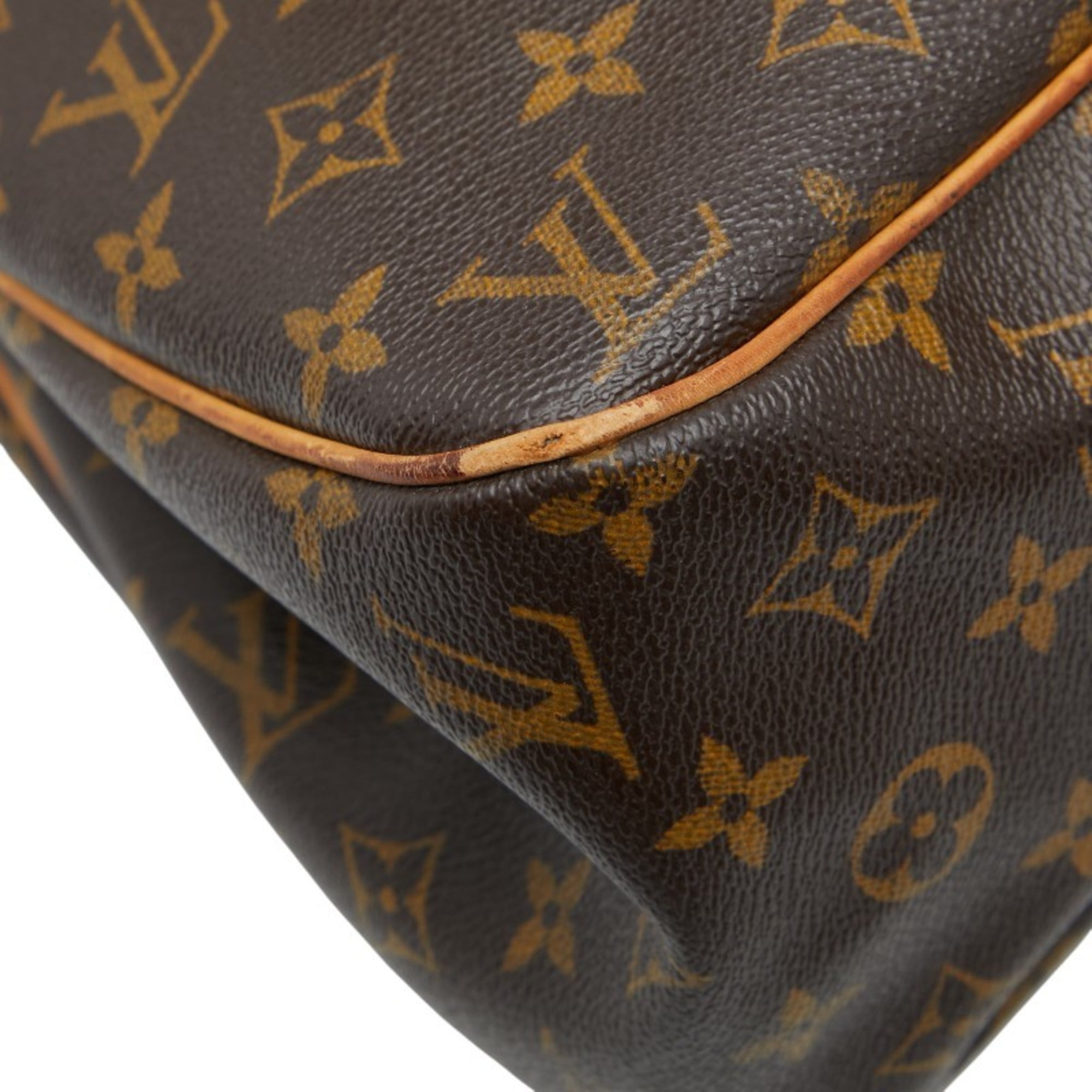 Louis Vuitton Brown Pvc Leather Shoulder Bag Tote Bag
