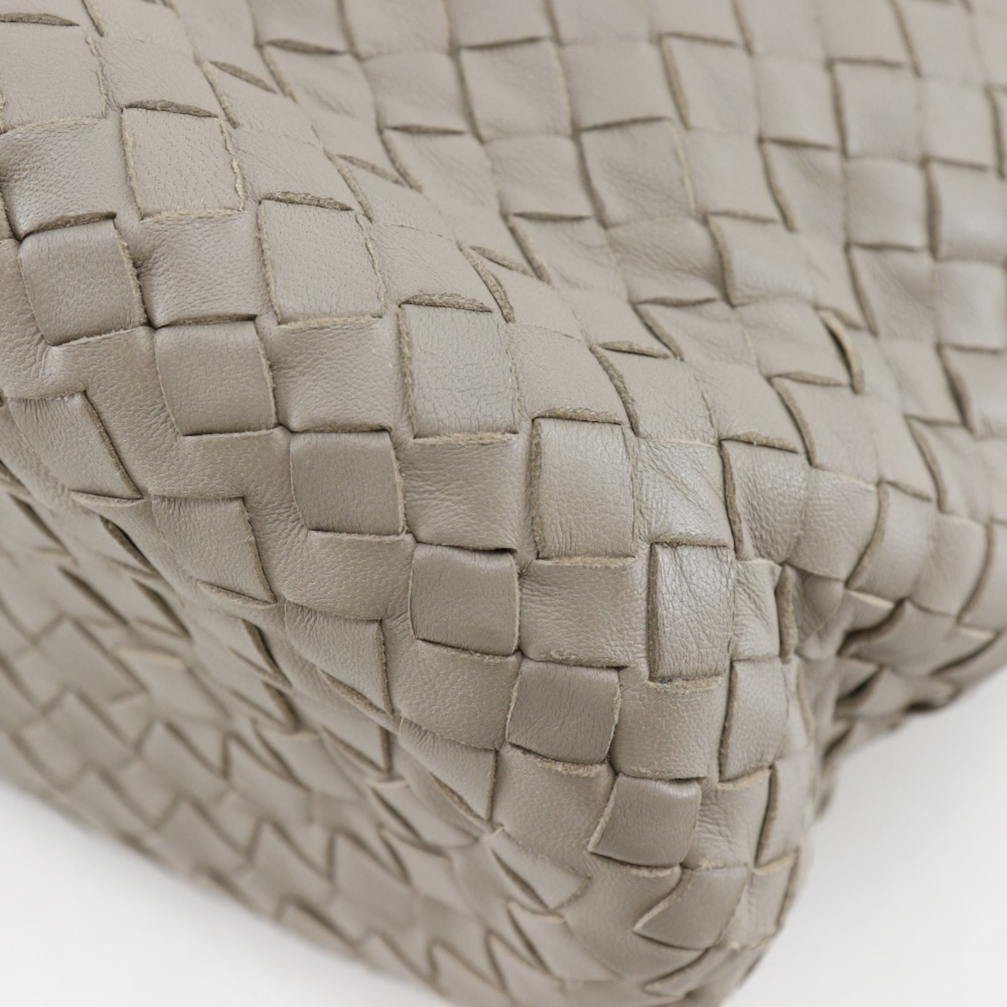 Bottega Veneta Gray Intrecciato Shoulder Bag