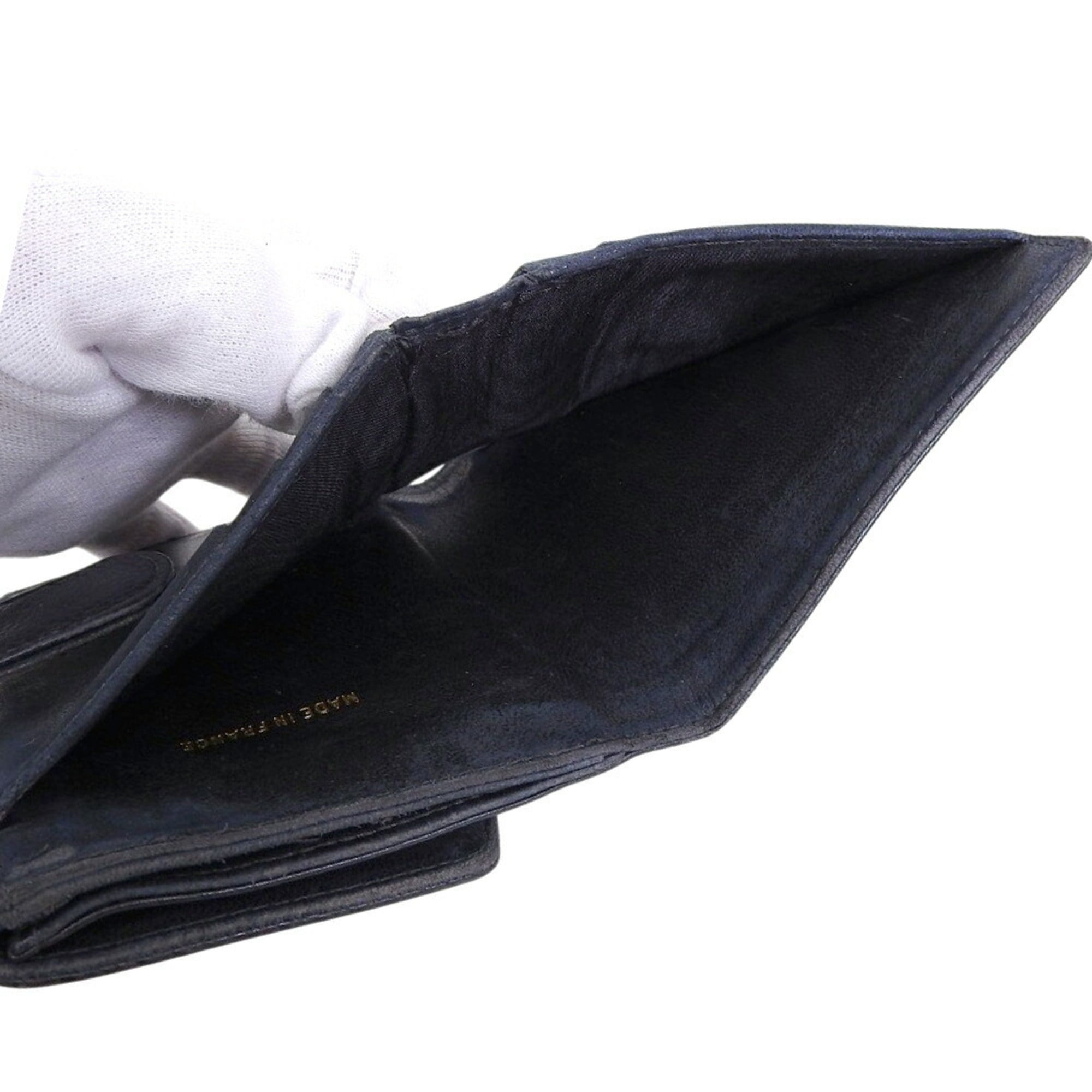 Chanel Black Grained Calfskin Wallet (Bi-Fold)
