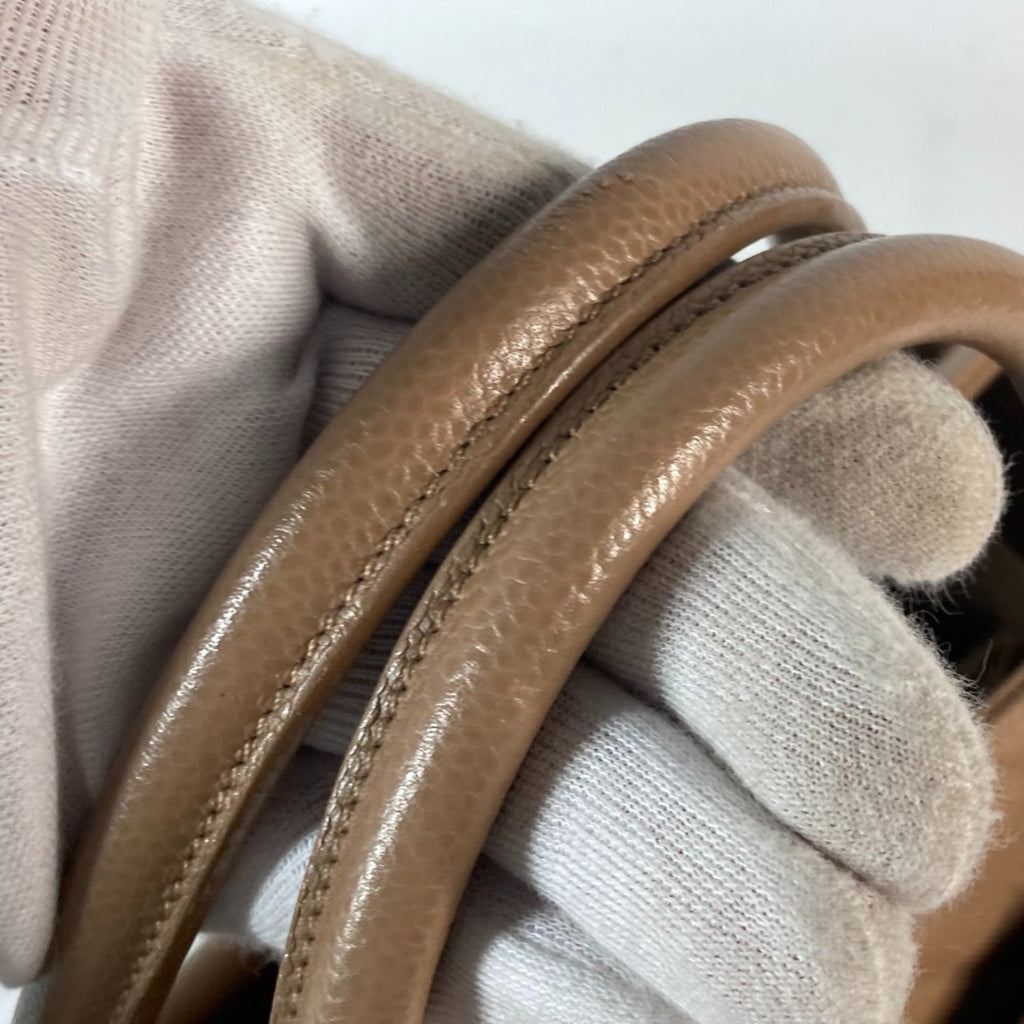 Chanel Beige Grained Calfskin Shoulder Bag Tote Bag
