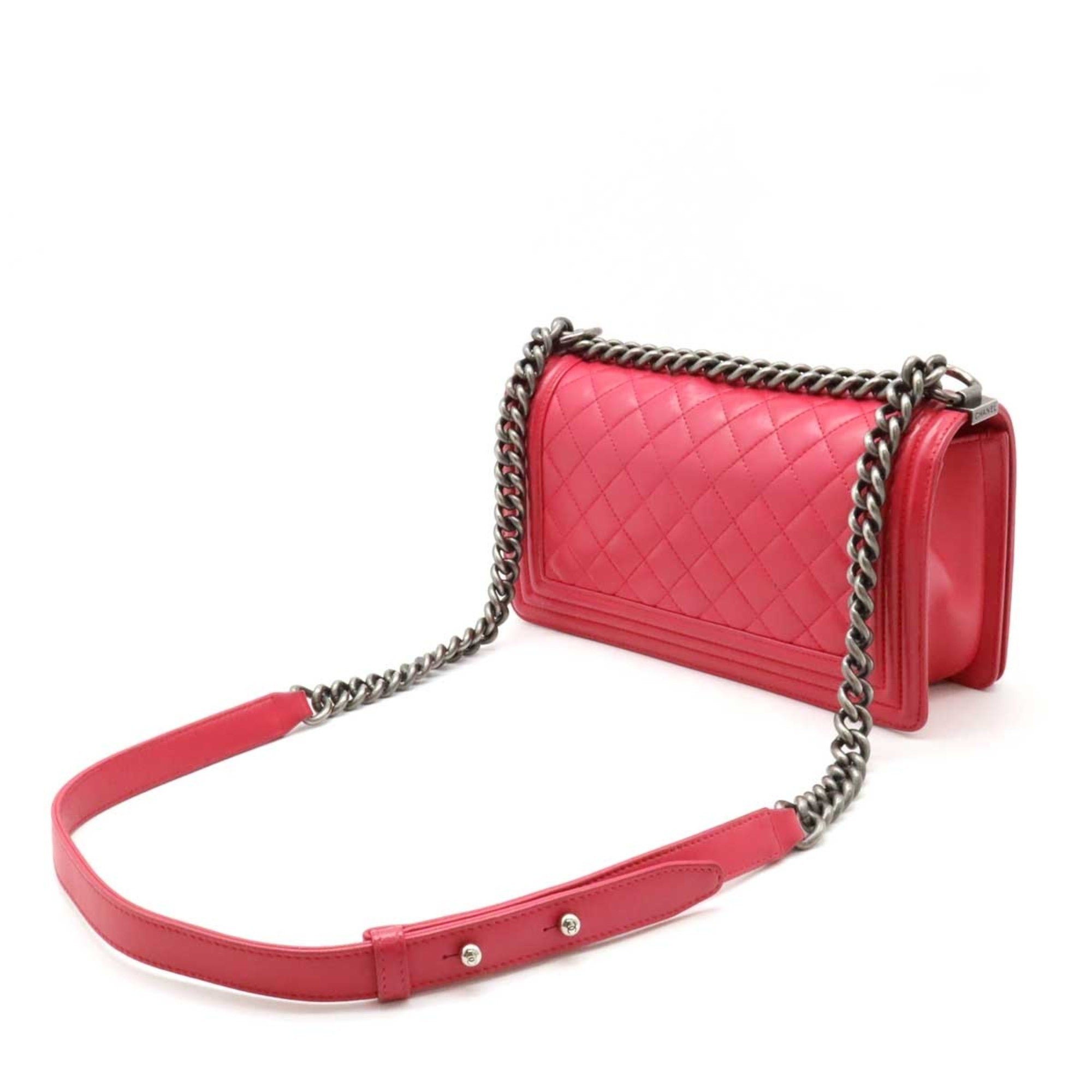 Chanel Pink Grained Calfskin Shoulder Bag