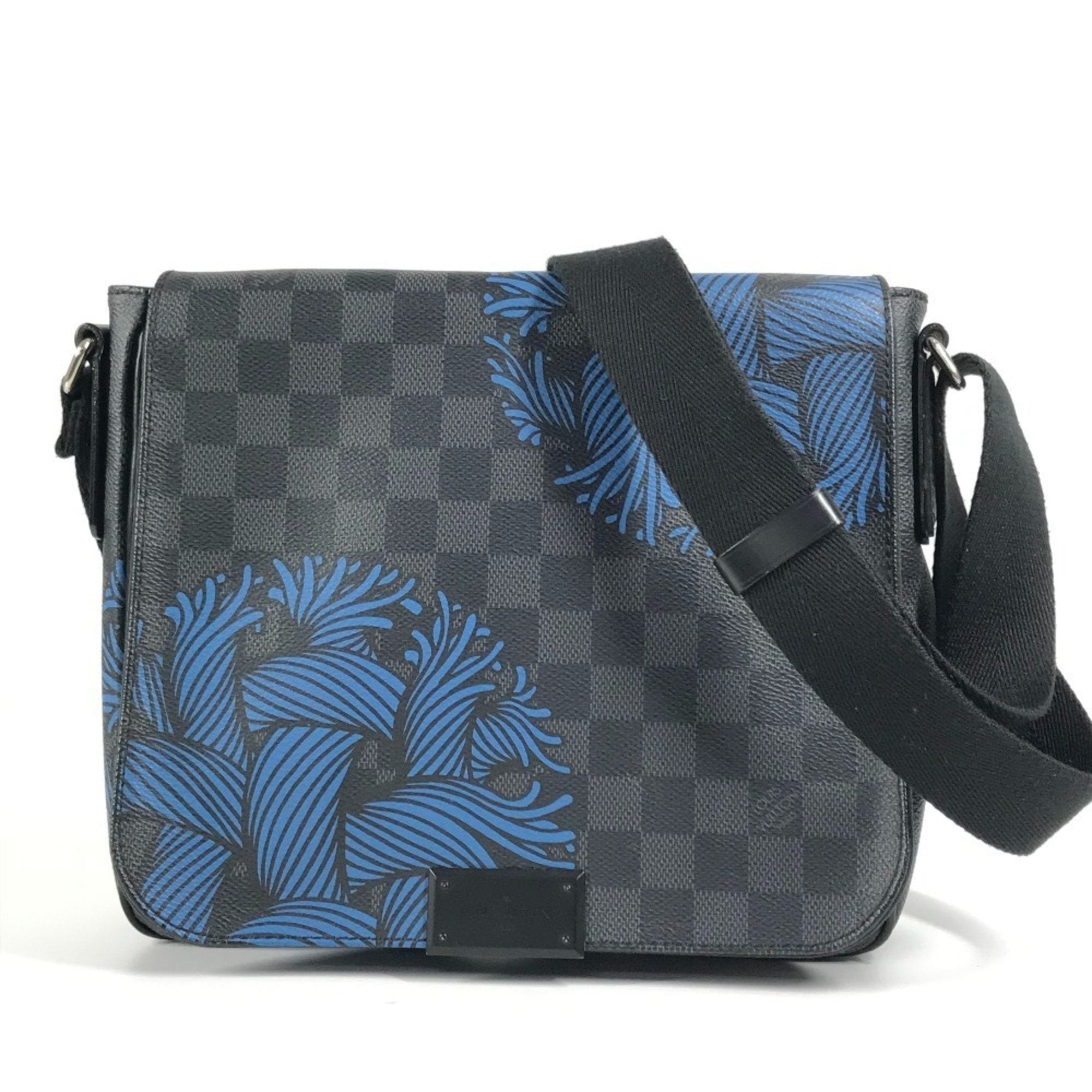 Louis Vuitton Black Blue Damier Graphite Messenger Bag Shoulder Bag