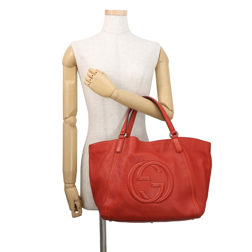 Gucci Champagne Gold Orange Leather Handbag Tote Bag (Pre-Owned)