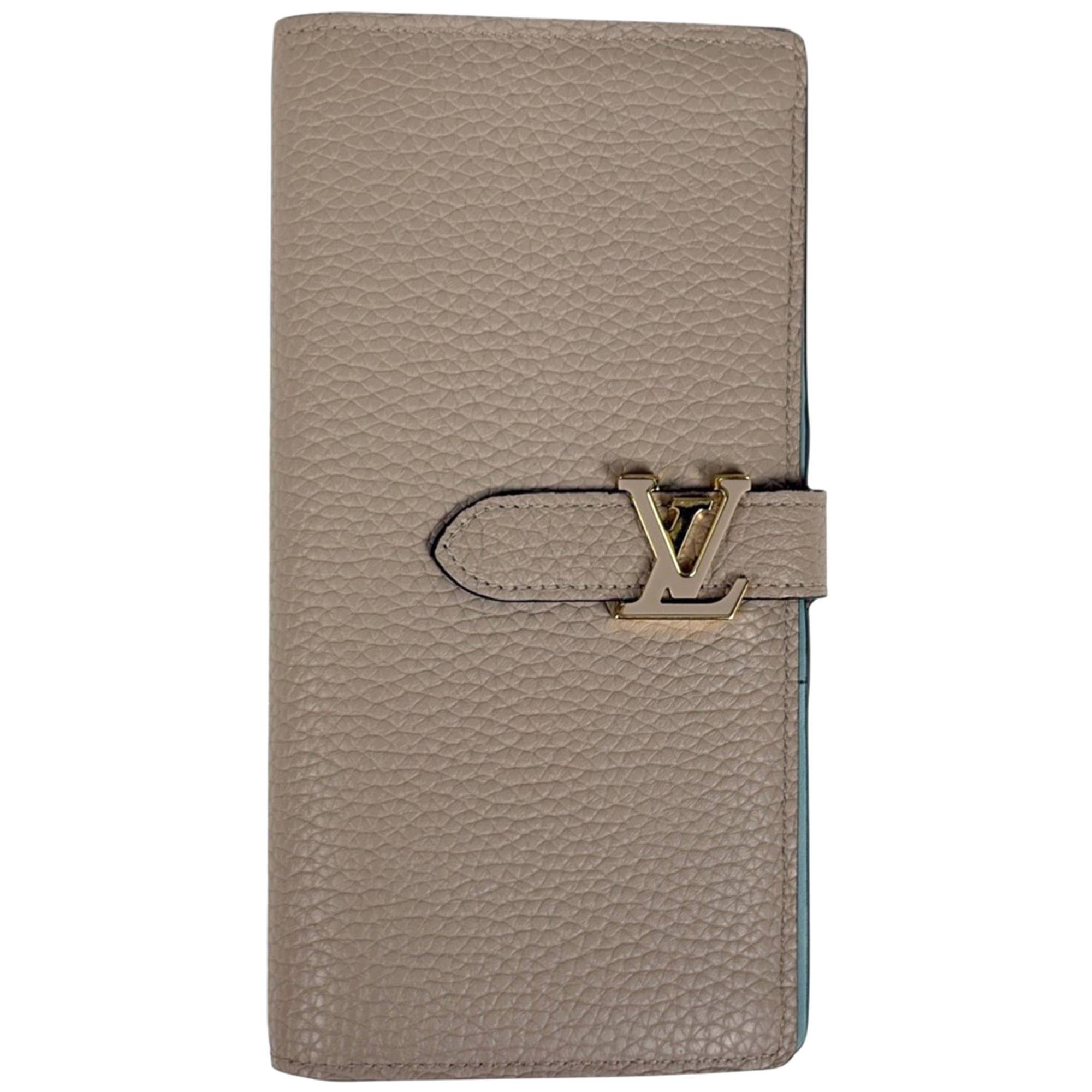 Louis Vuitton Galle Light Blue Leather Long Wallet