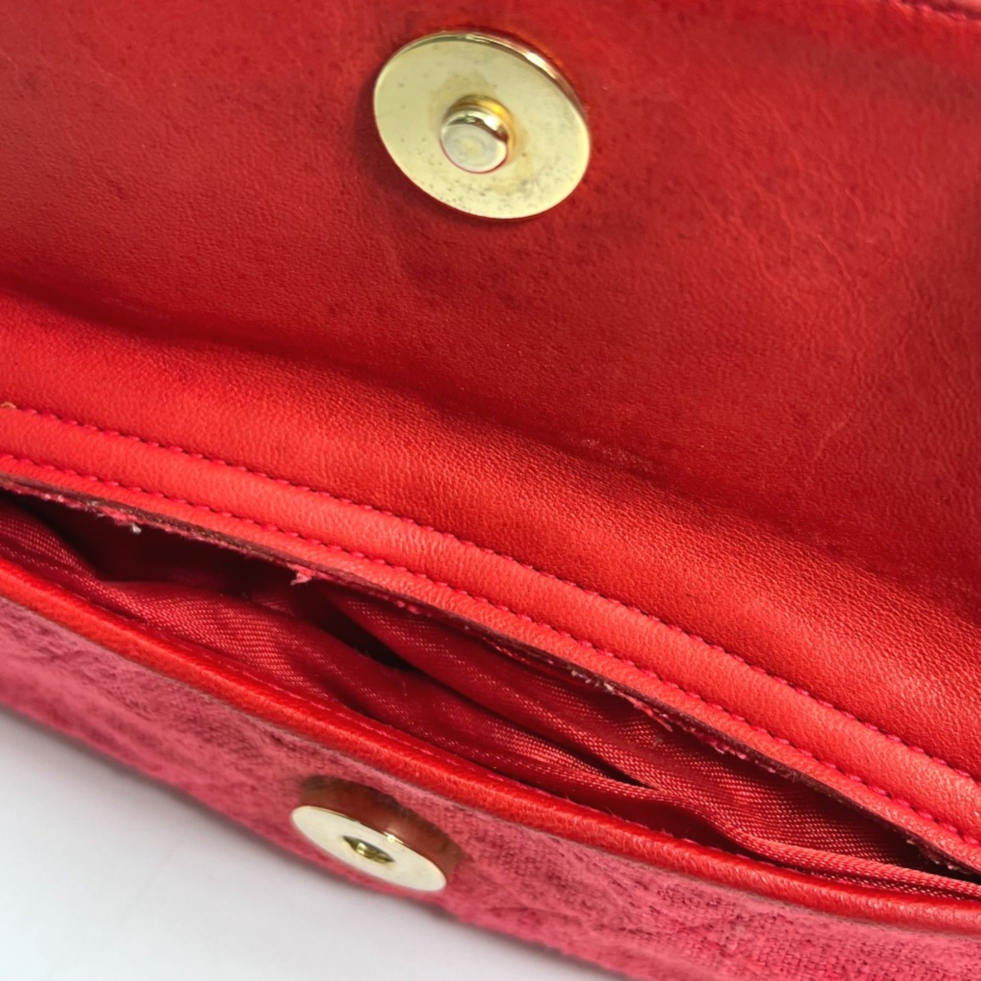 Chanel Red Cloth Shoulder Bag