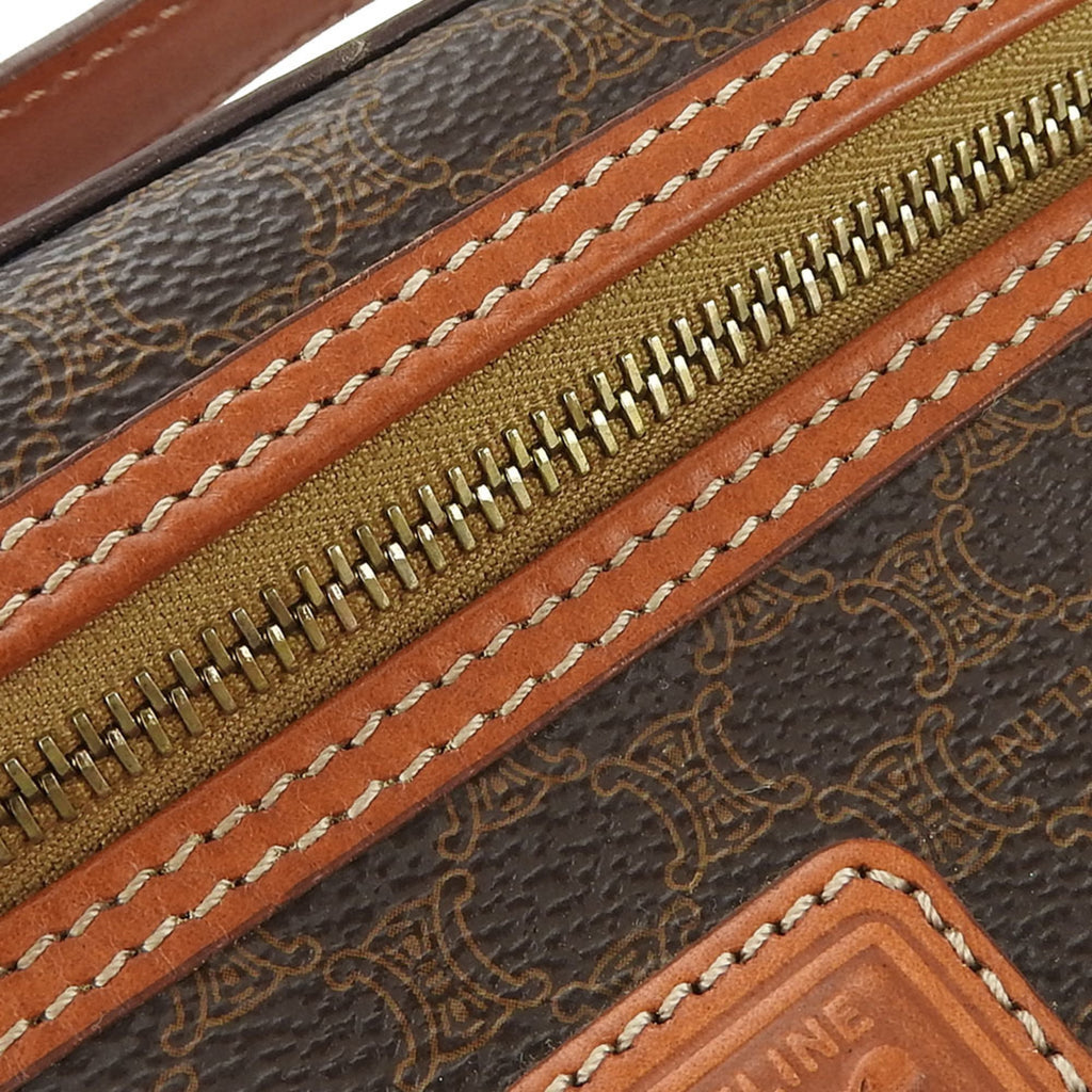 Celine Macadam Brown Pvc Leather Handbag Vanity Bag